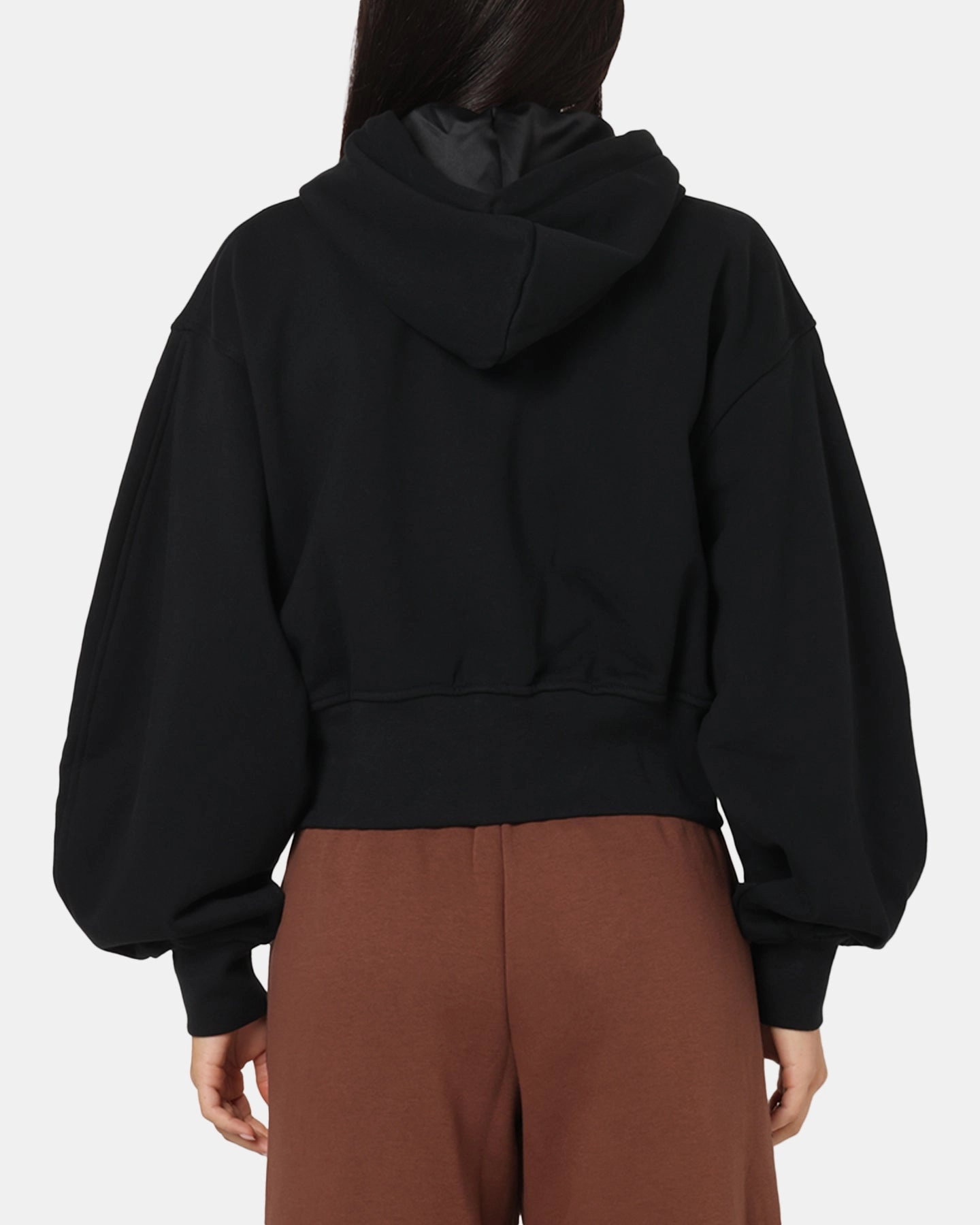 Flexible Fit Chance Jordan Women's Flight Fleece Satin-Lined Hoodie Black/Dark Smoke