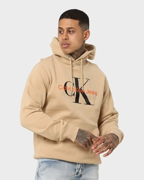 insulated Calvin Klein Monogram Hoodie Tawny Sand/Black
