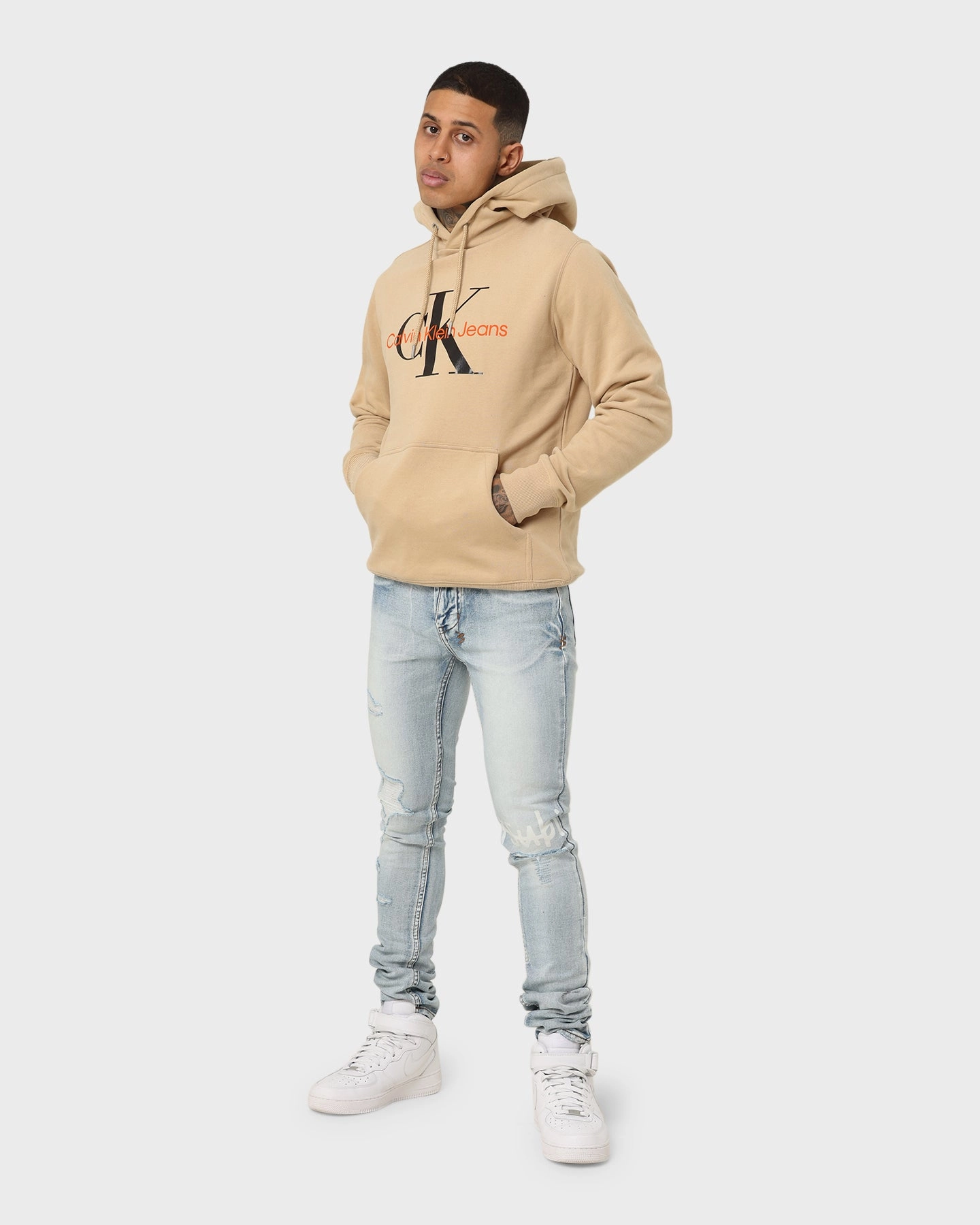 Calvin Klein Monogram Hoodie Tawny Sand/Black Outdoor Style