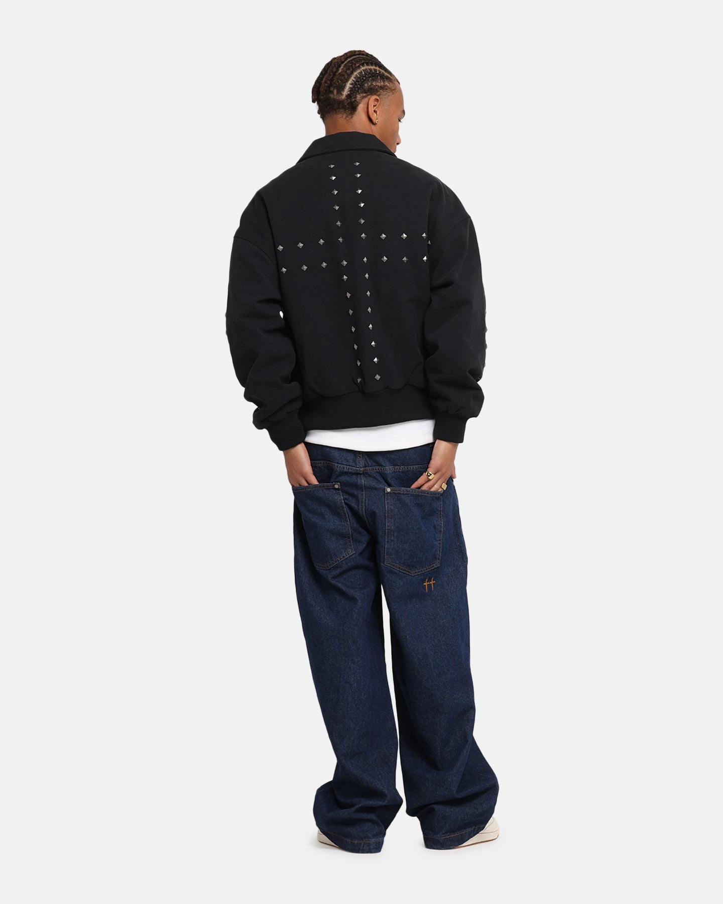 Loiter Chopper Work Jacket Washed Black Model Airflow channels