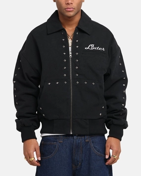 Loiter Chopper Work Jacket Washed Black Avoid Notebook
