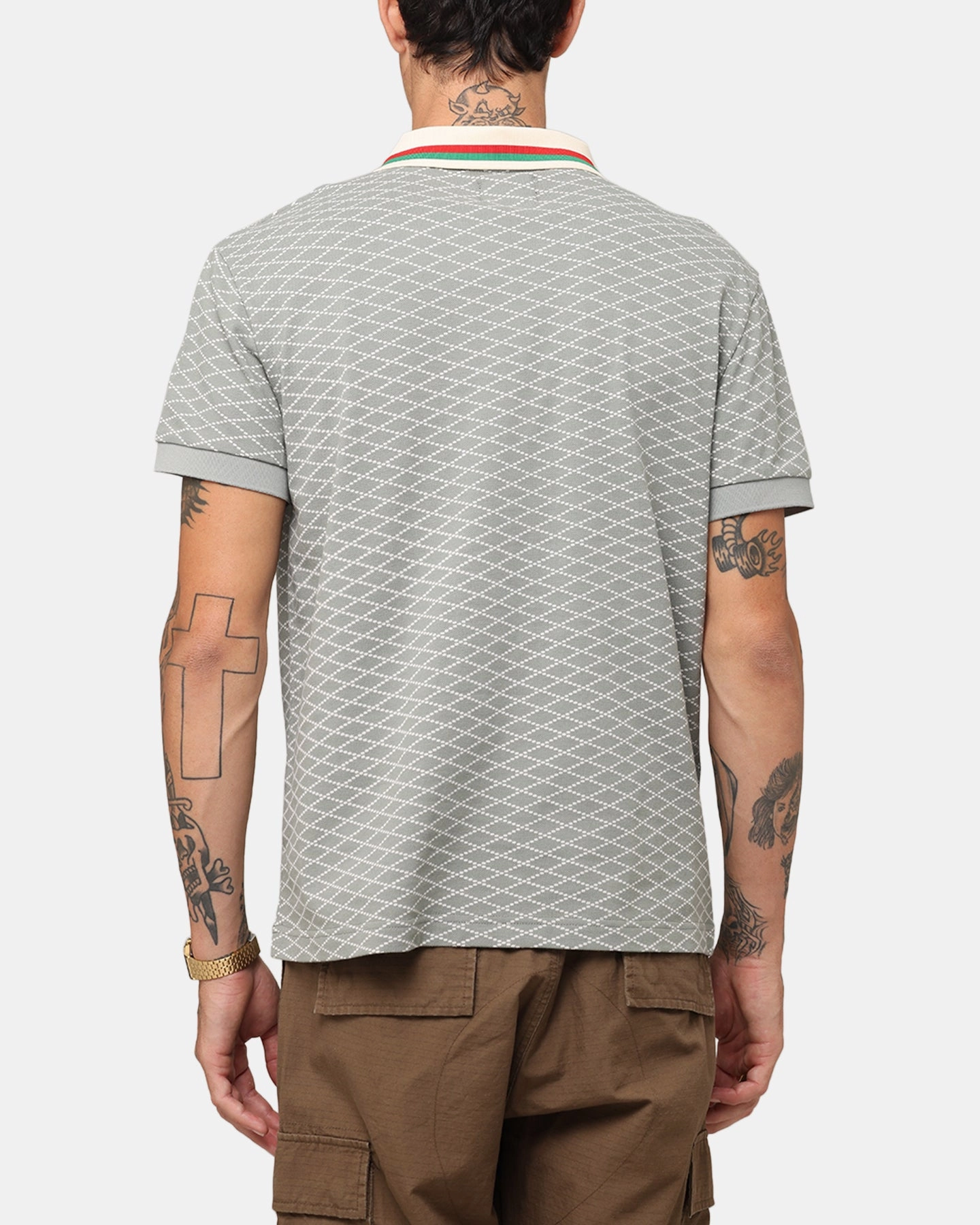 XXIII Printed Polo Shirt Olive MoistureManagement System