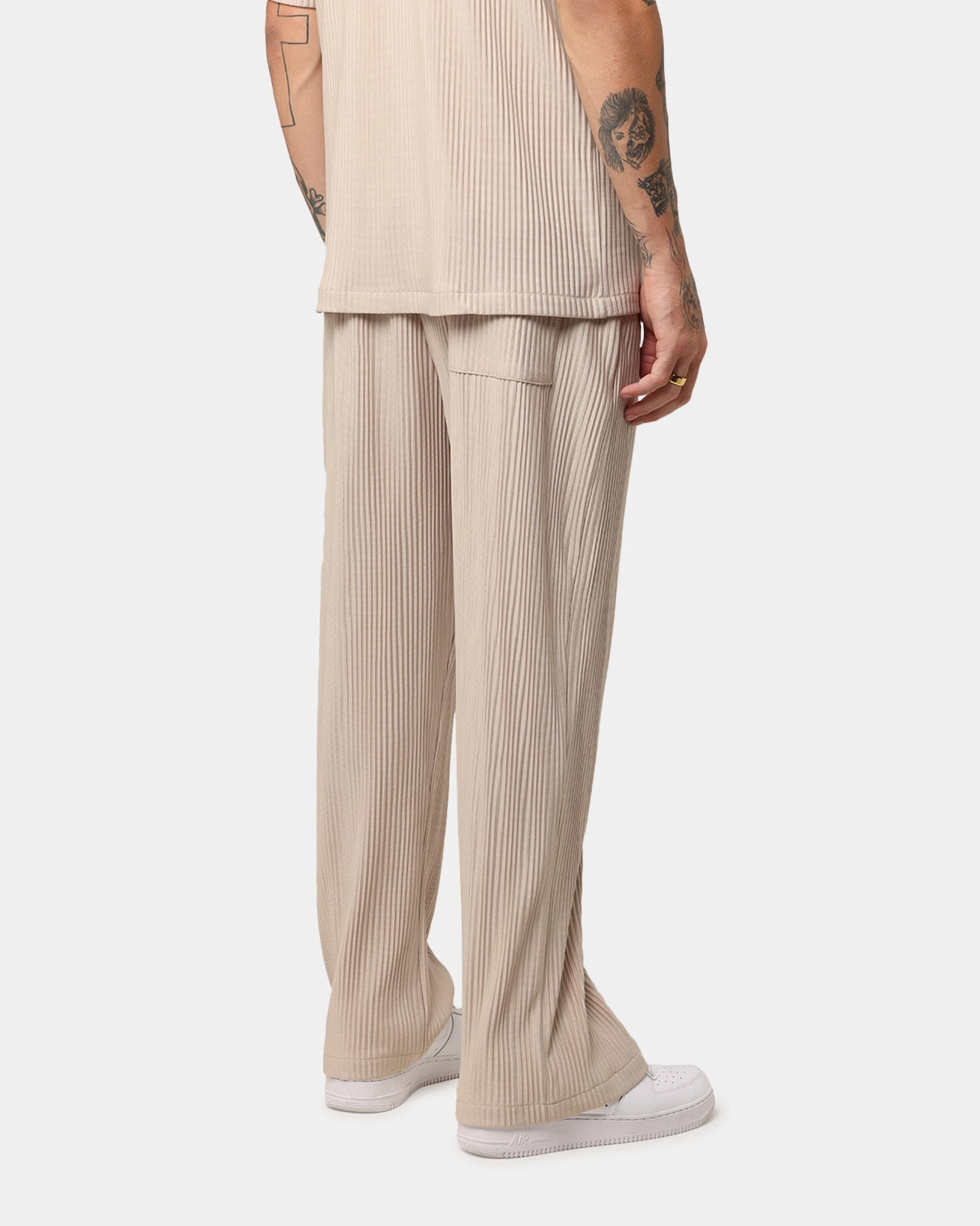 XXIII Pleated Pants Tan Solid shade