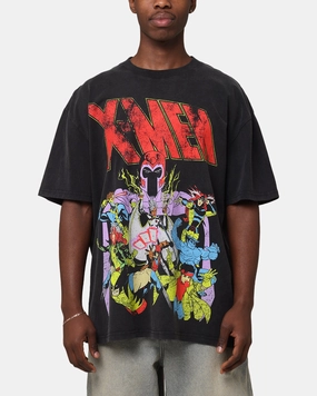 Marvel X-Men The X-Men Heavy Vintage T-Shirt Vintage Black Comfortable Shape Sustainable Dye Process