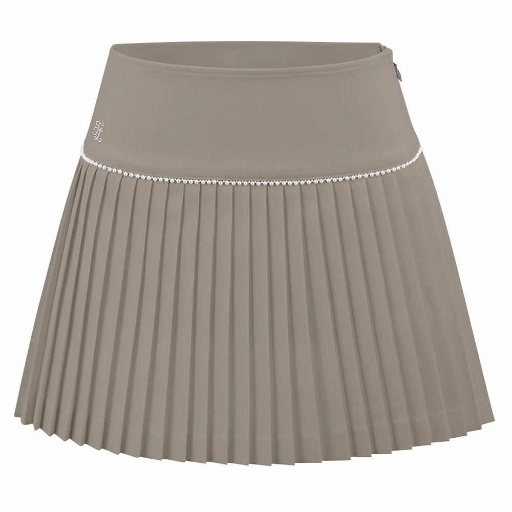 Fairliar Signature Pearl Flare Pleated Golf Skirt Beige - FW23 Women Bestseller Item