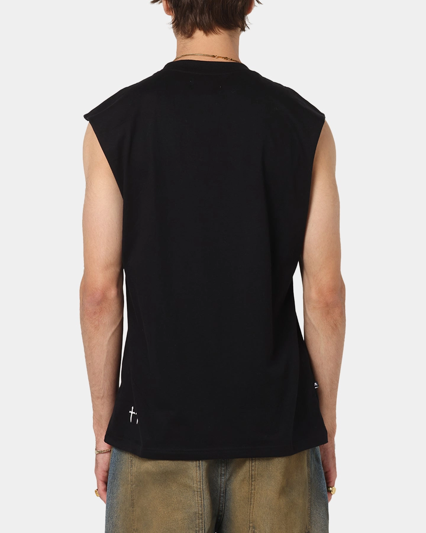 Saint Morta Studios Logo Oversized Muscle T-Shirt Black Versatile Style Trend Unique Design