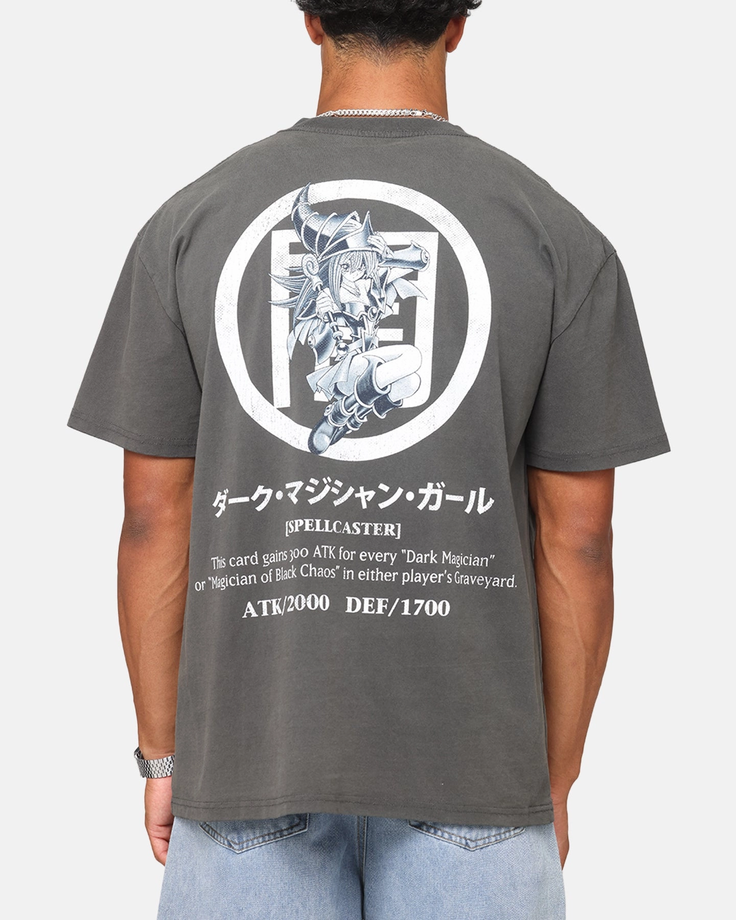 Goat Crew X Yu-Gi-Oh! Dark Magician Girl Card Heavyweight T-Shirt Black Wash Stretchable Knit Office Wear