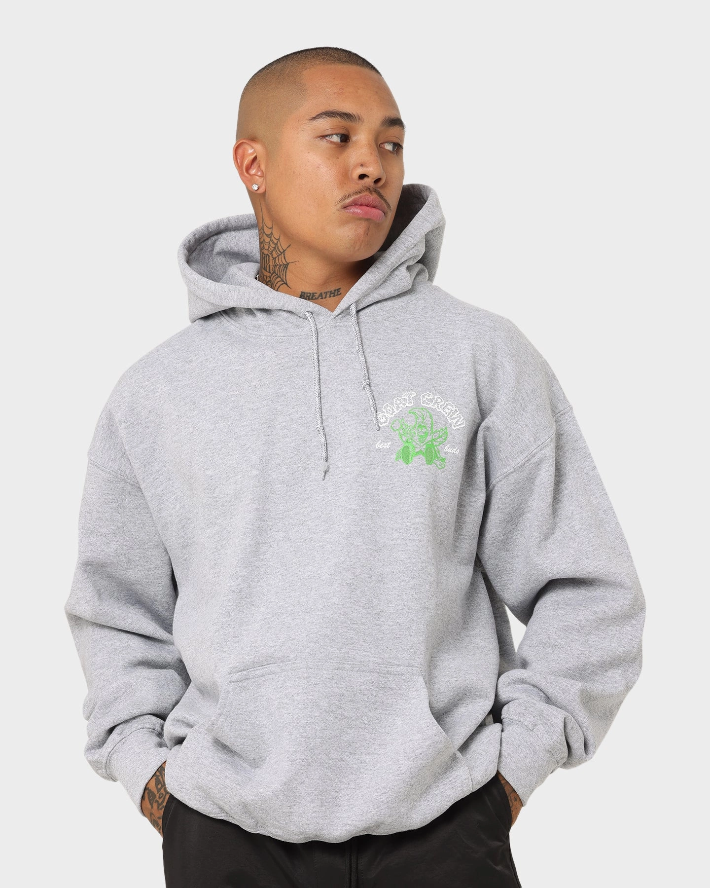Goat Crew Best Buds Hoodie Grey WaterResistant Shell Wind Resistant Design