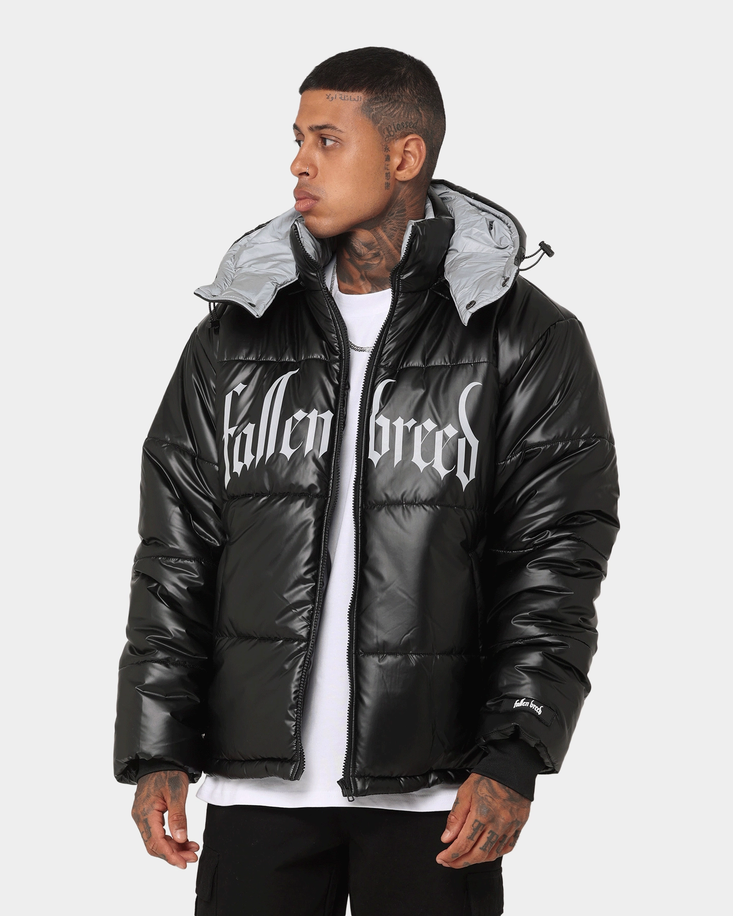 Fallen Breed Logo Puffer Jacket Black Casual Style