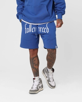 Zero Chafe Construction Lounge Ready Fallen Breed Logo Sweat Shorts Sapphire Blue