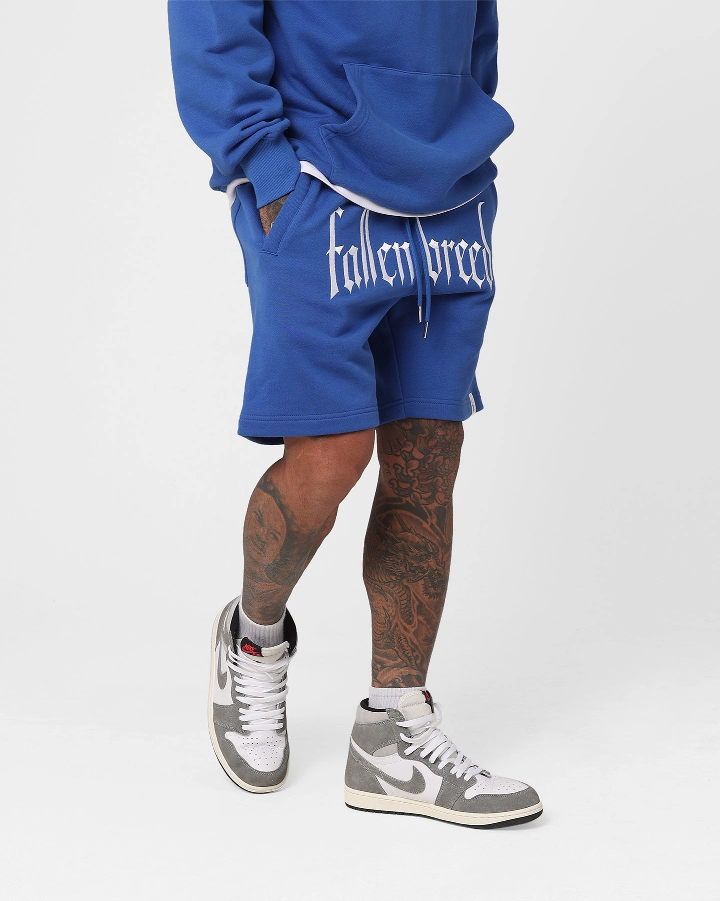 Bonded Seam Technology Fallen Breed Logo Sweat Shorts Sapphire Blue