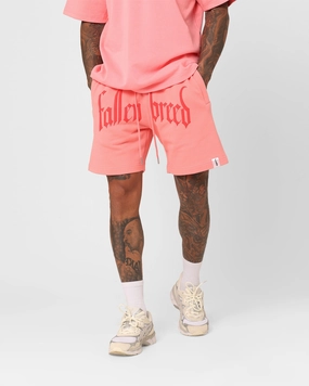 Durable Weave Fabric quick-dry feature Fallen Breed Puff Logo Zip Sweat Shorts Pink/Red
