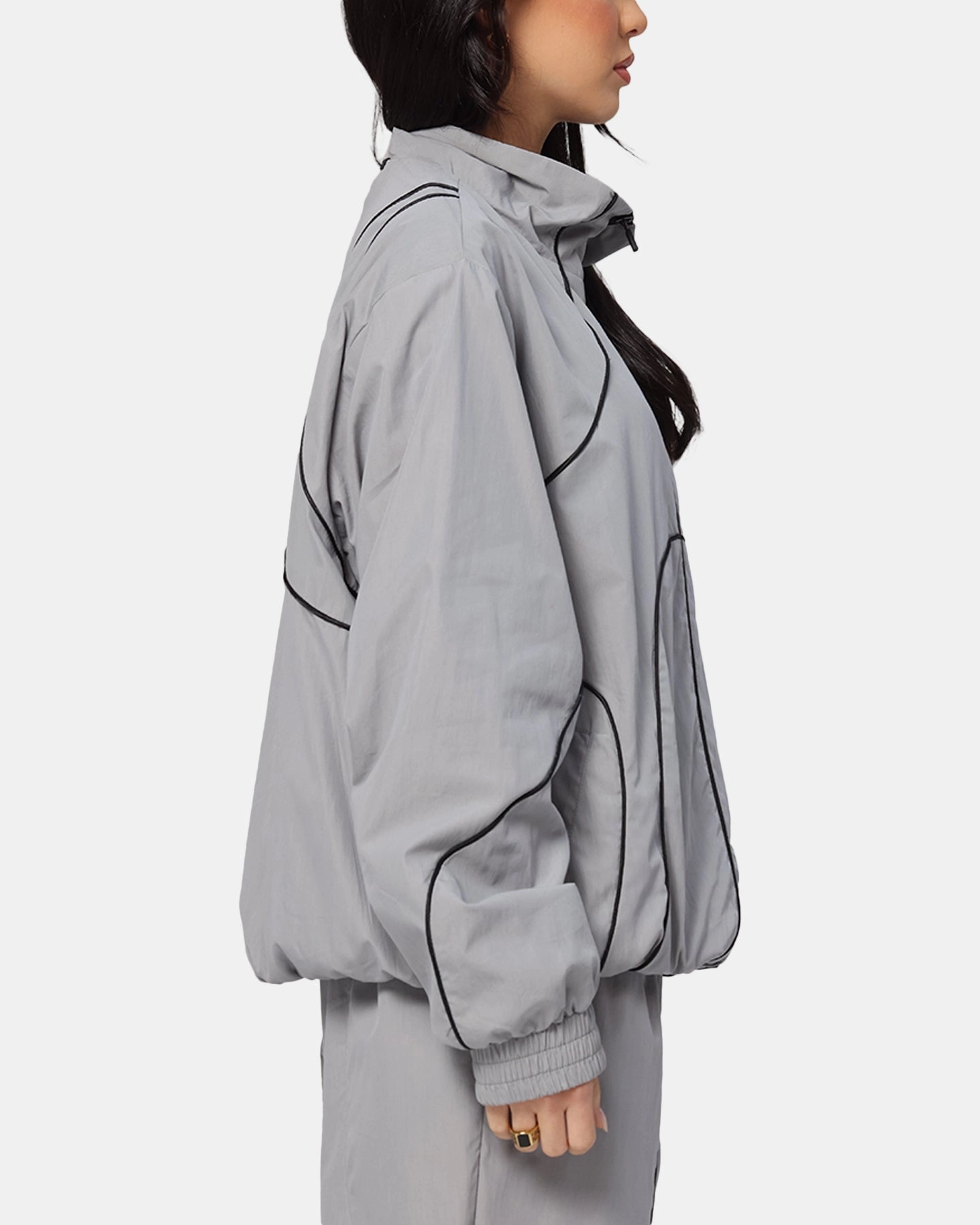 DualVentilation Zippers concert The Anti Order Stereo Nylon Track Jacket Grey