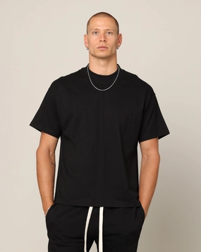 V-Neck Classic Layering Carr?? Blanc T-Shirt Black