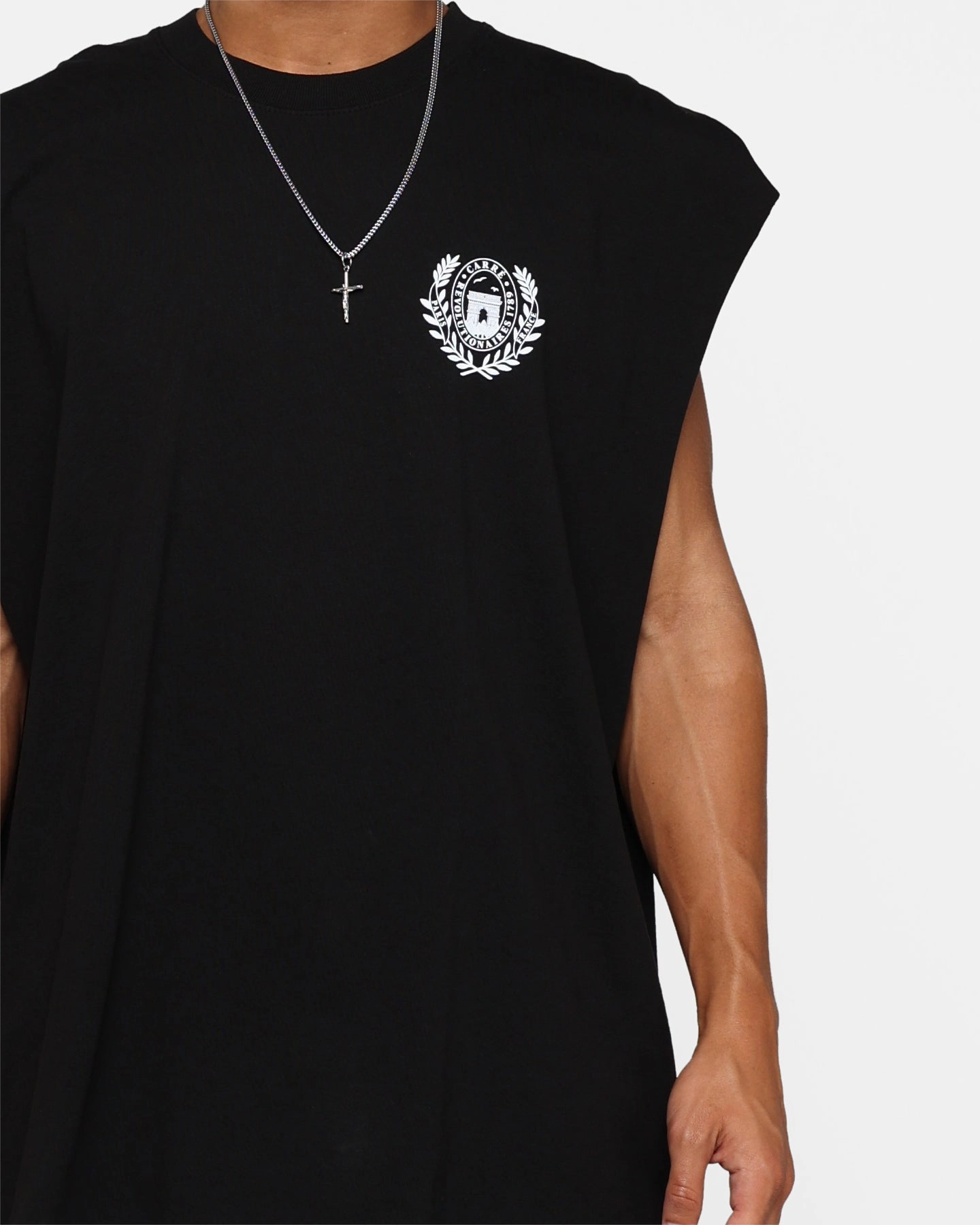 Carre Wreath Muscle T-Shirt Black Heathered Texture Active Lifestyle