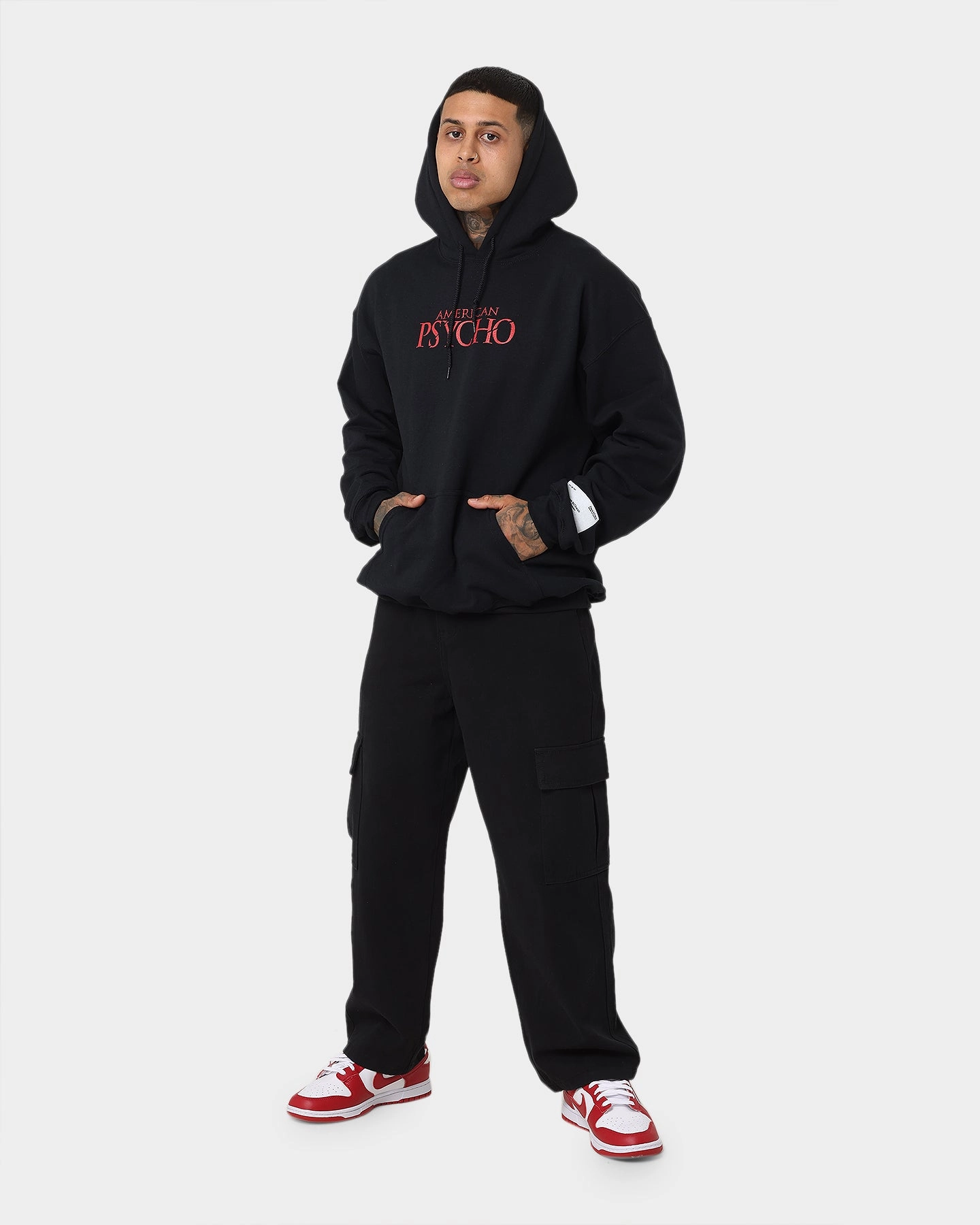 Shock Absorbent Padding Goat Crew X American Psycho American Psycho Vintage Hoodie Black