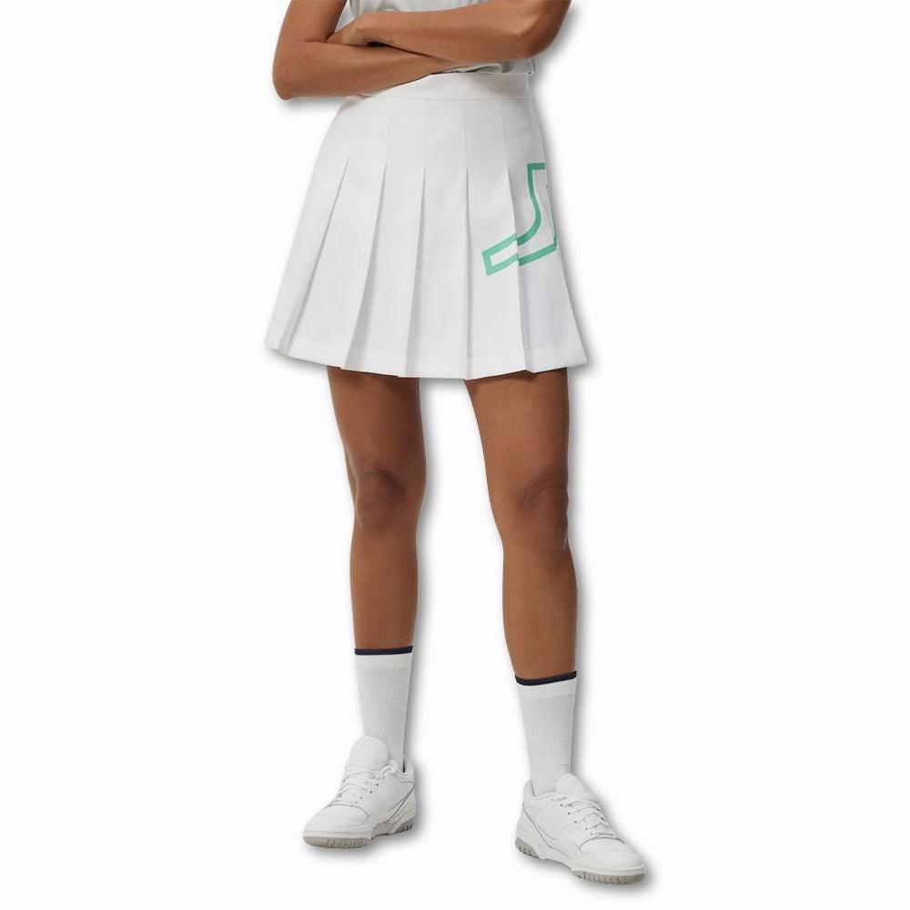 Patchwork Design Light Comfort J.Lindeberg Naomi Golf Skirt White - FW23 Women