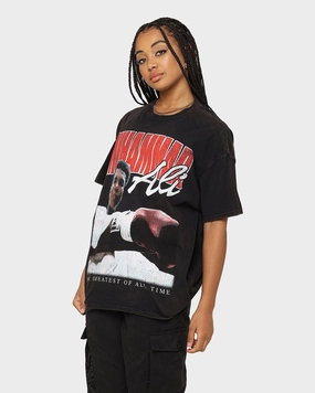 Goat Crew X Muhammad Ali Ringer Vintage T-Shirt Black Wash Lightweight Construction