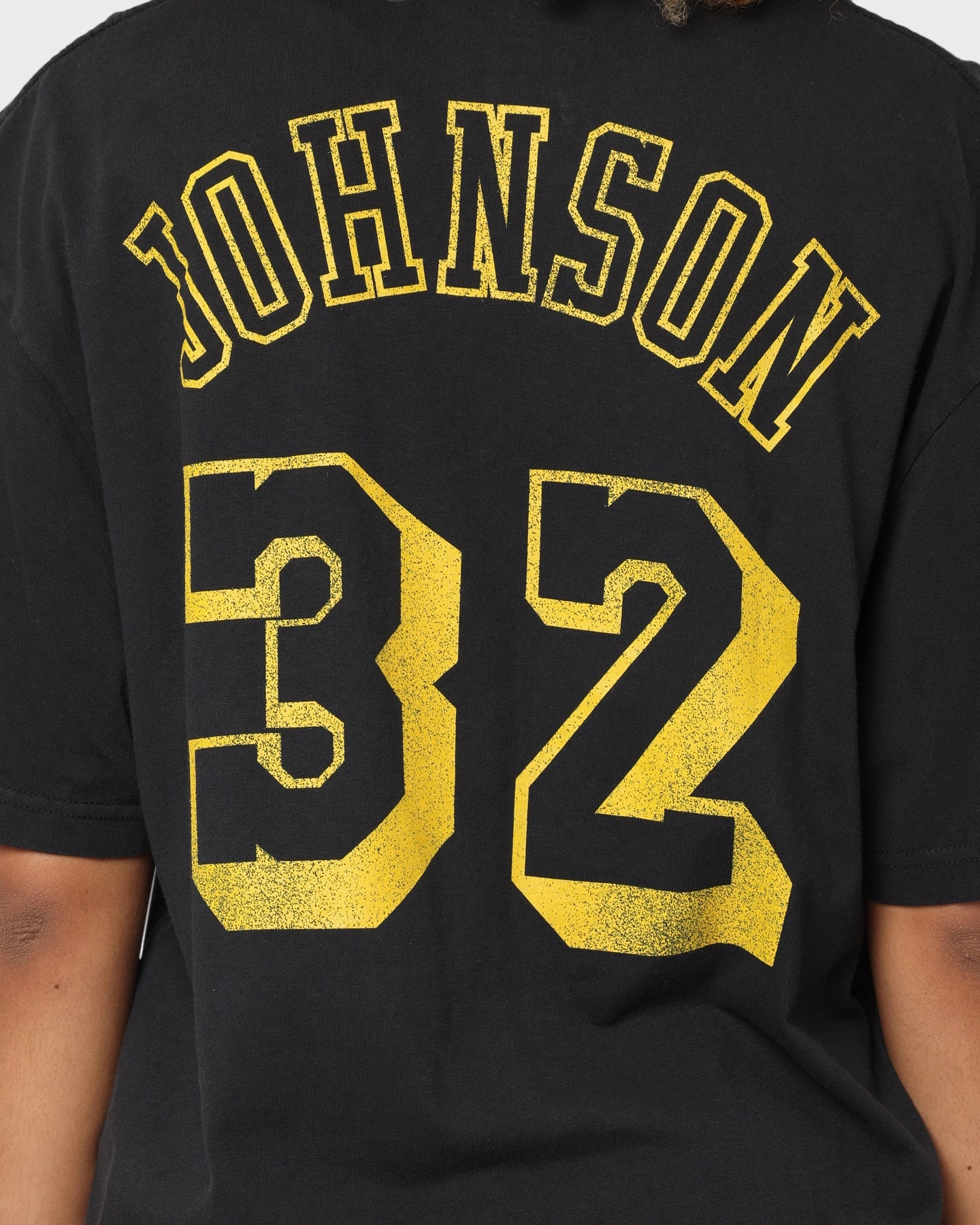 Mitchell & Ness Los Angeles Lakers Magic Johnson #32 N&N Vintage T-Shirt Faded Black Breathable Material Travel Essential
