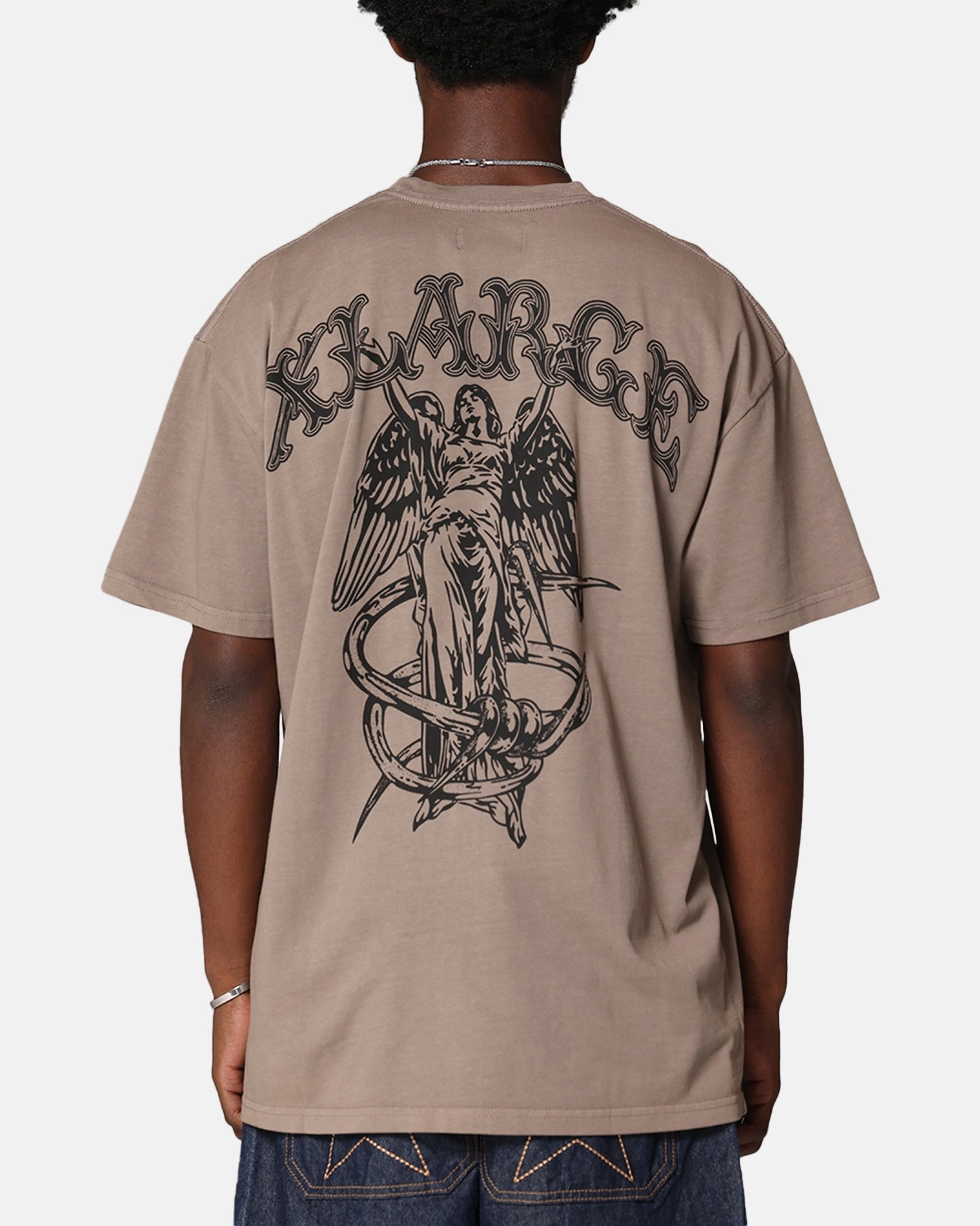 Embroidered Details Wide Neck Opening X-Large Angel T-Shirt Pigment Atmosphere