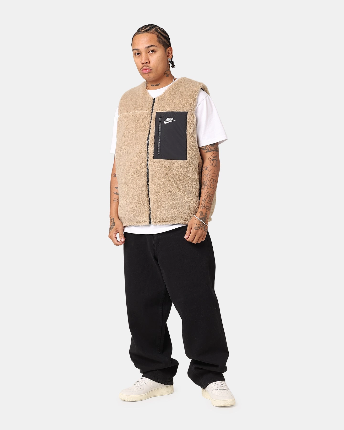 Heritage Share Nike Sportswear Sherpa Reversible Vest Khaki/Black