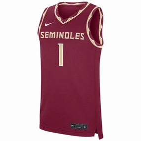 EasyCare Fabric Nike Youth 2024 Seminoles #1 Basketball Jersey - Garnet