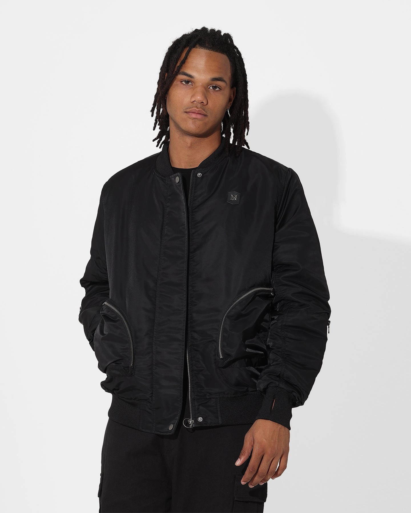 Adventure-Ready Wear Windproof Barrier Saint Morta Technical Bomber Jacket Black