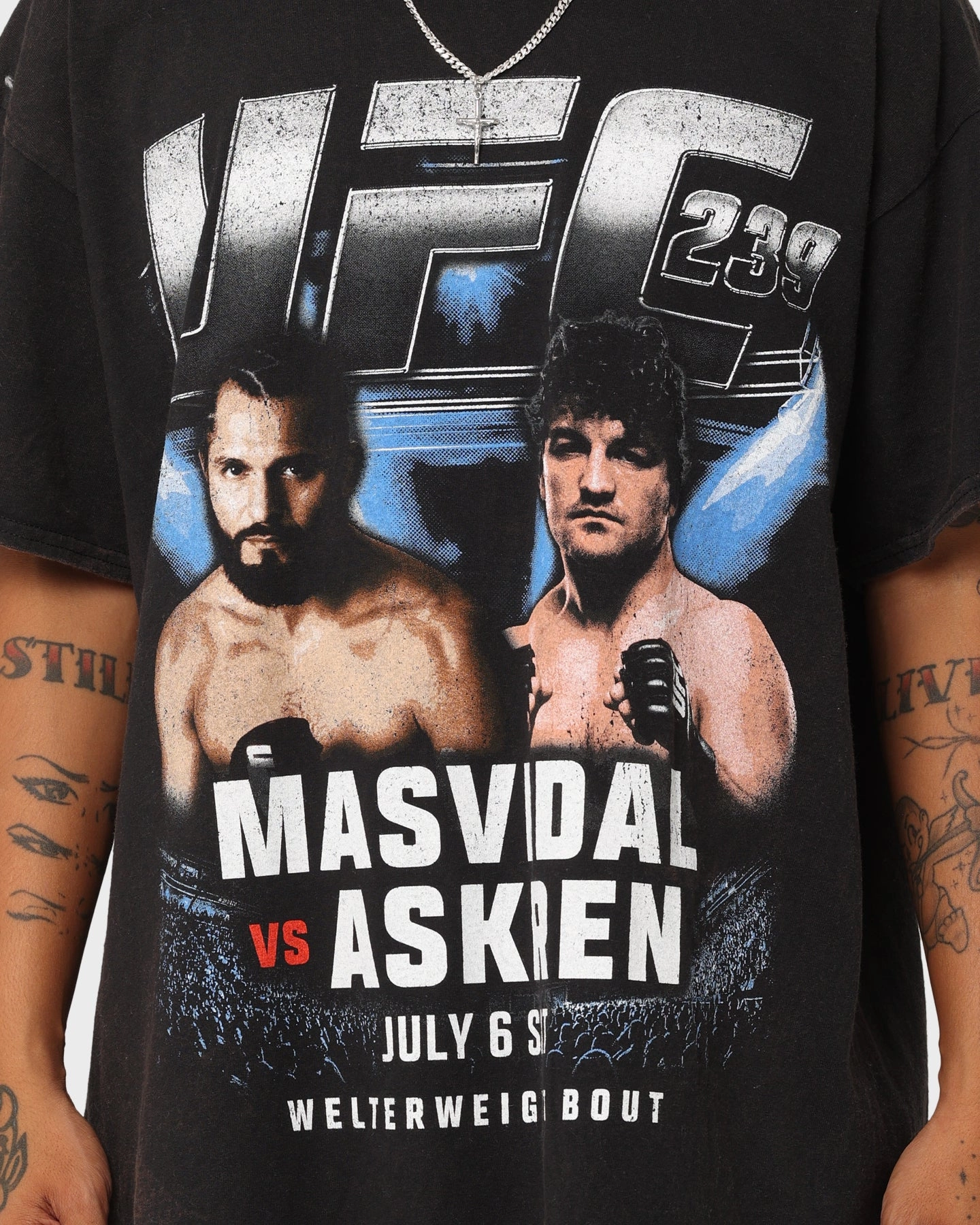 UFC By Goat Crew 239 Card Vintage T-Shirt Black Wash Sporty and Cool comfortable option