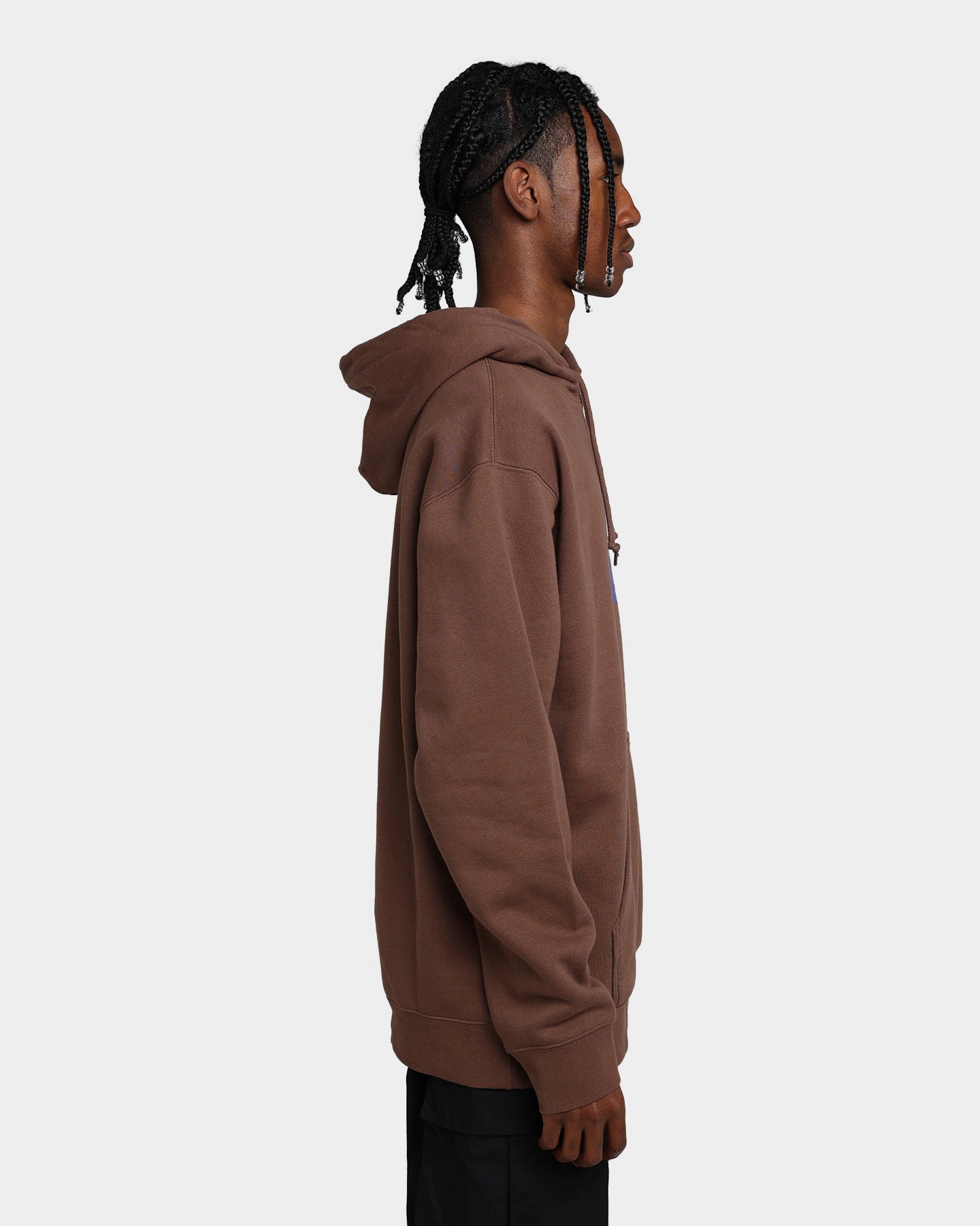 HUF Essentials Box Logo Hoodie Brown Seamless construction Double Layered Edging
