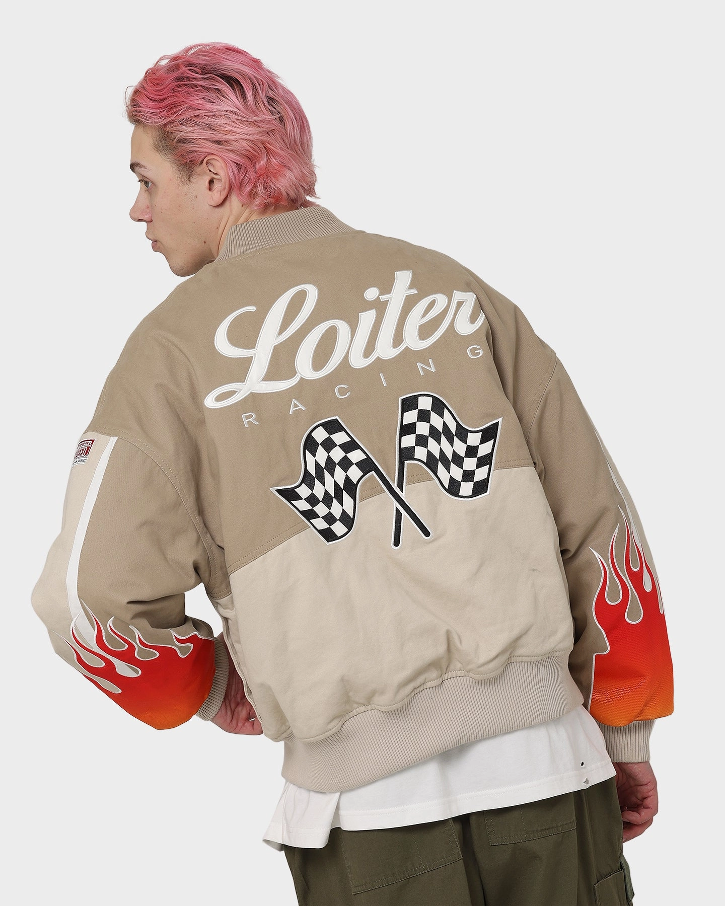 Collar Options teens' Loiter Daytona Motor Jacket Beige