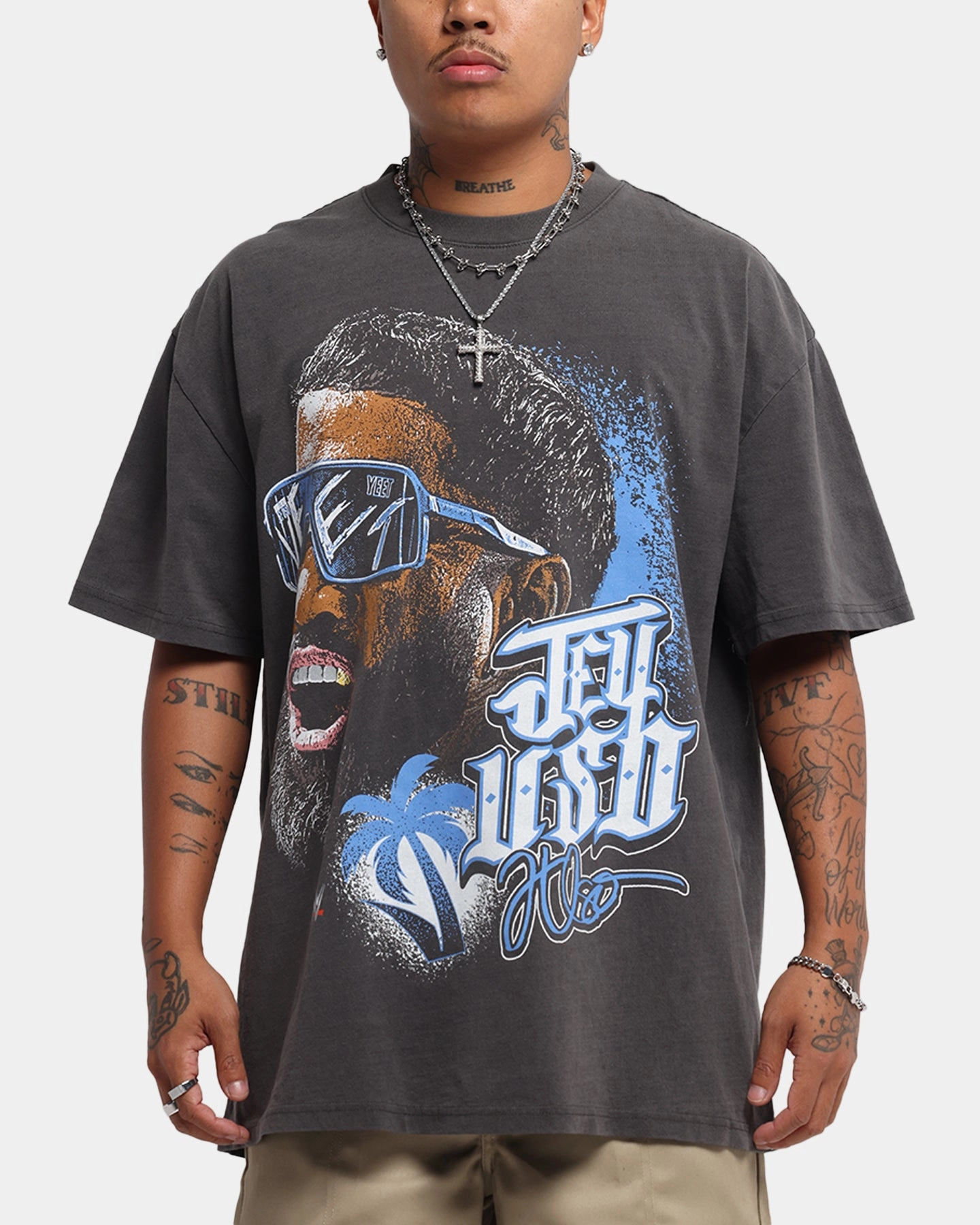 Culture Kings X WWE Jey Uso Wrestlemania XLI Heavy T-Shirt Black Wash Weekend Trend