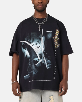 High Quality Printing Versatile Layer 73 Studio X DC Batman Arkham Asylum Vintage T-Shirt Navy