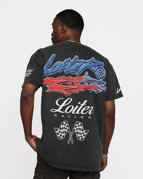 SlimFit UV resistant Loiter Rage Racer Vintage T-Shirt Black Wash