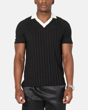 Sik Silk Polo T-Shirt Black Streetwear Edge