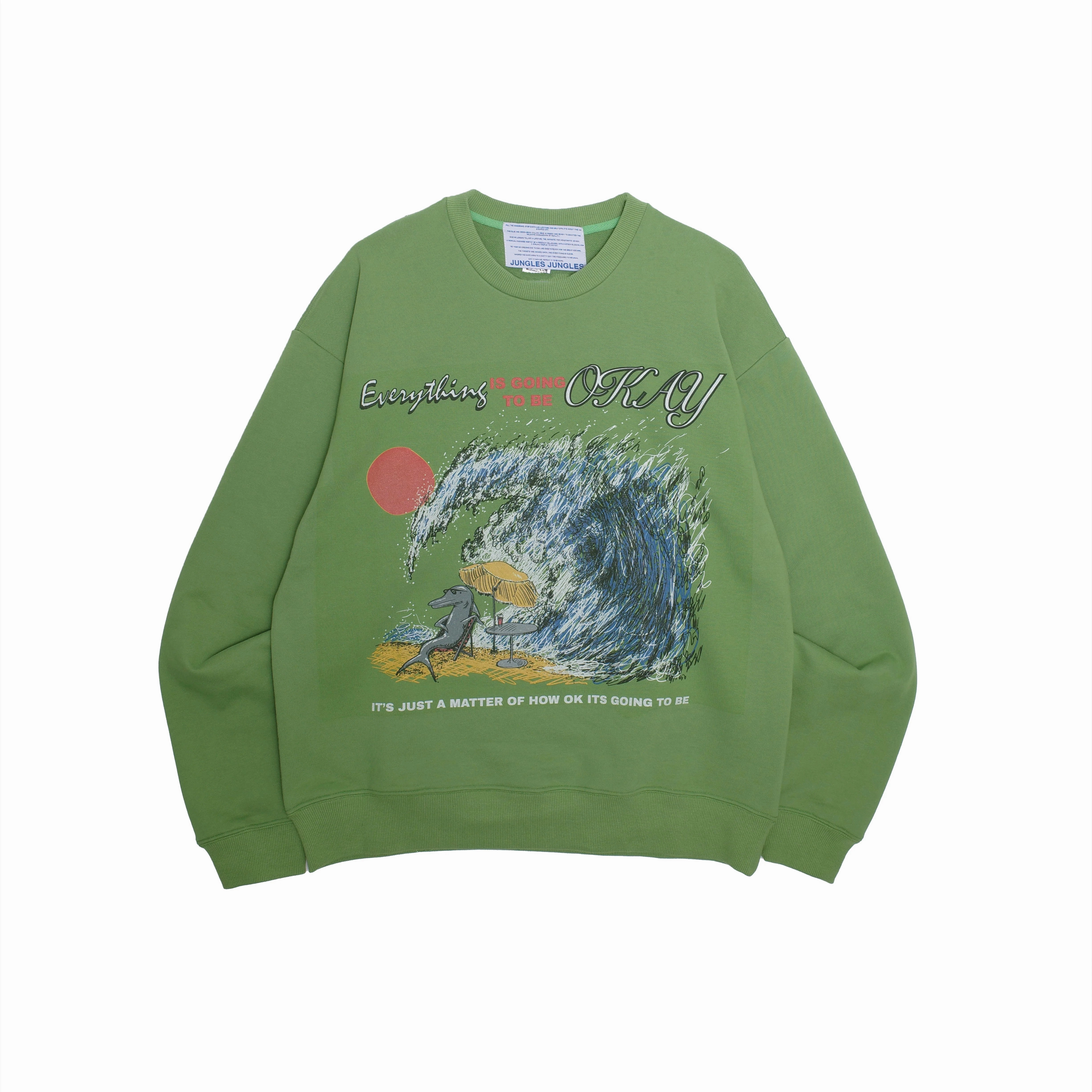 Side Pockets Modern Edge Jungles Jungles Everything Is Okay Crewneck 'Green'