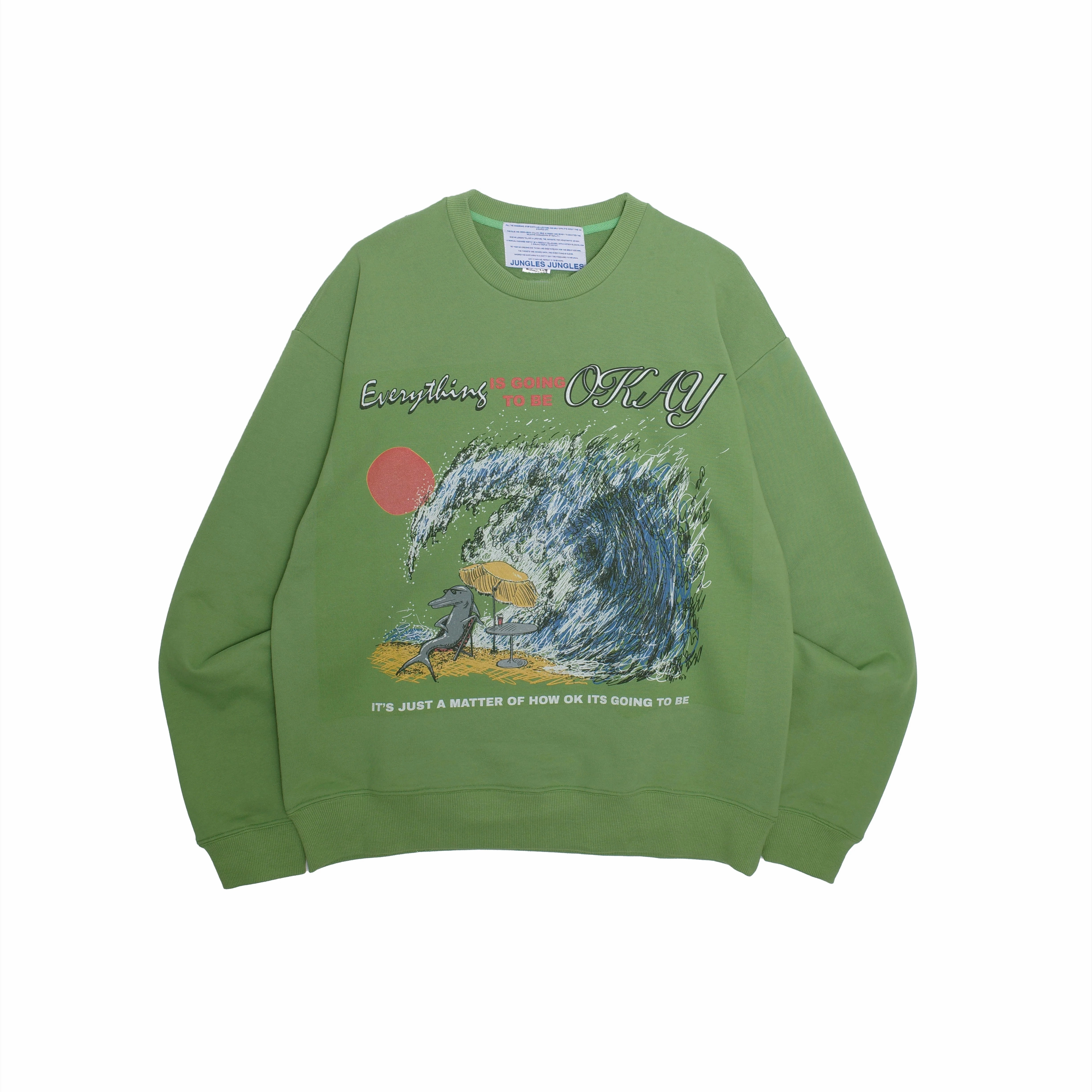 Side Pockets Jungles Jungles Everything Is Okay Crewneck 'Green'