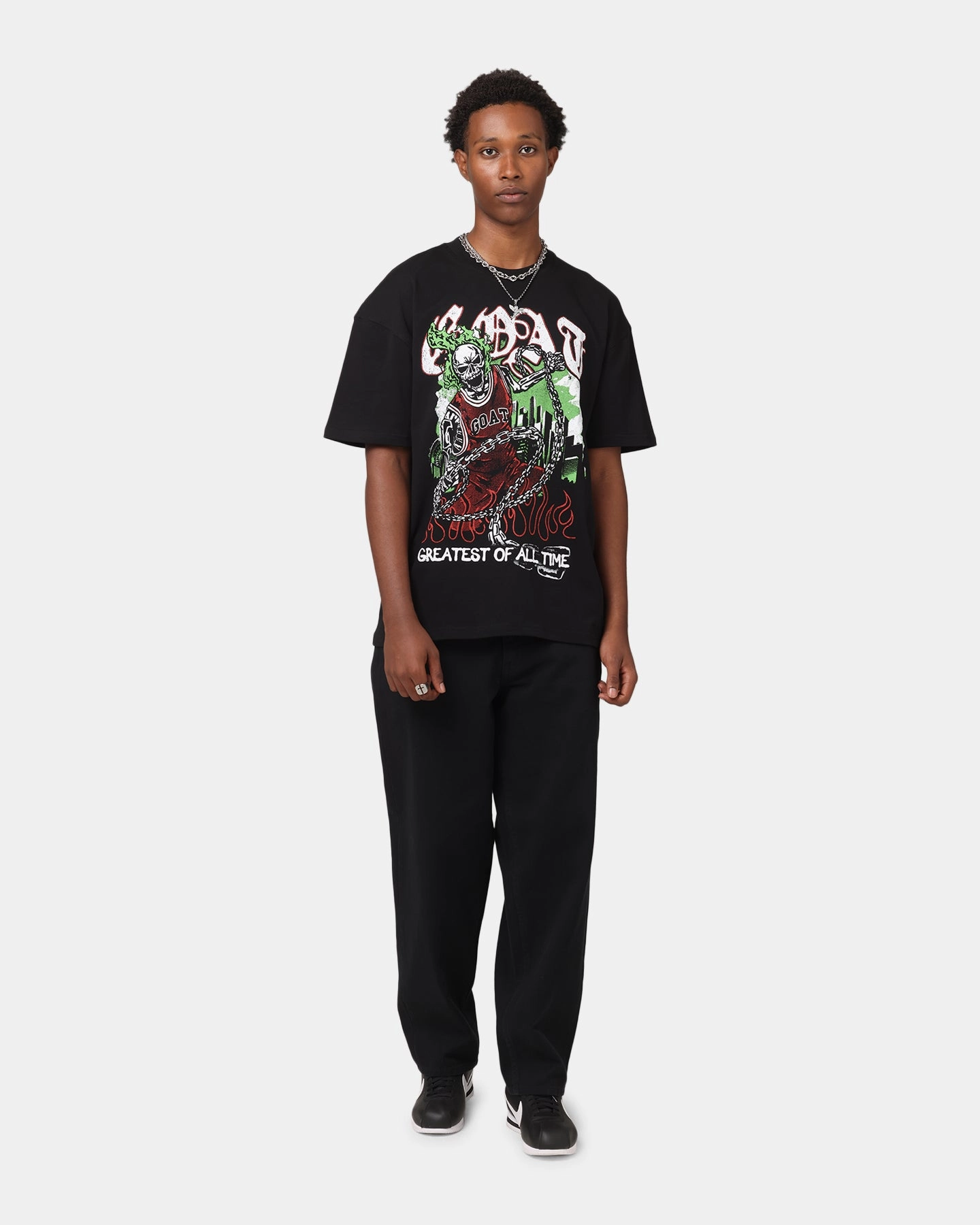 comfortable option Goat Crew Goat Skull Vintage T-Shirt Black