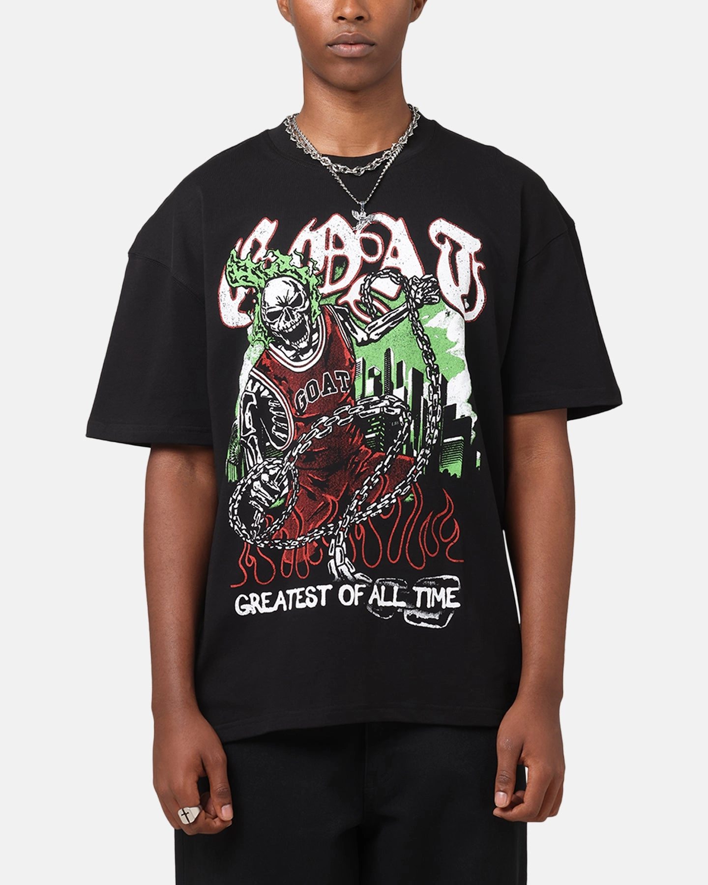 EthicalProduction Goat Crew Goat Skull Vintage T-Shirt Black