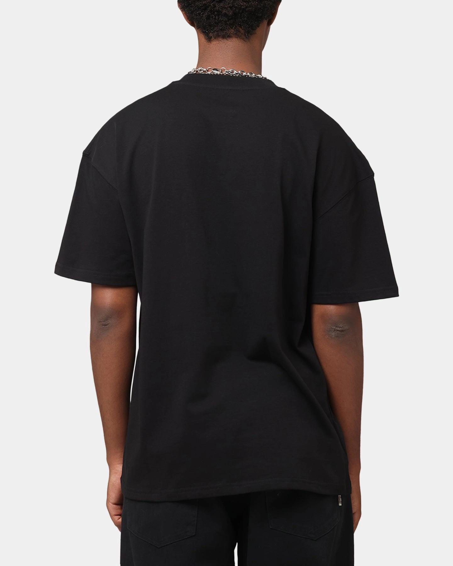Stretch Knit Comfy Touch Goat Crew Goat Skull Vintage T-Shirt Black