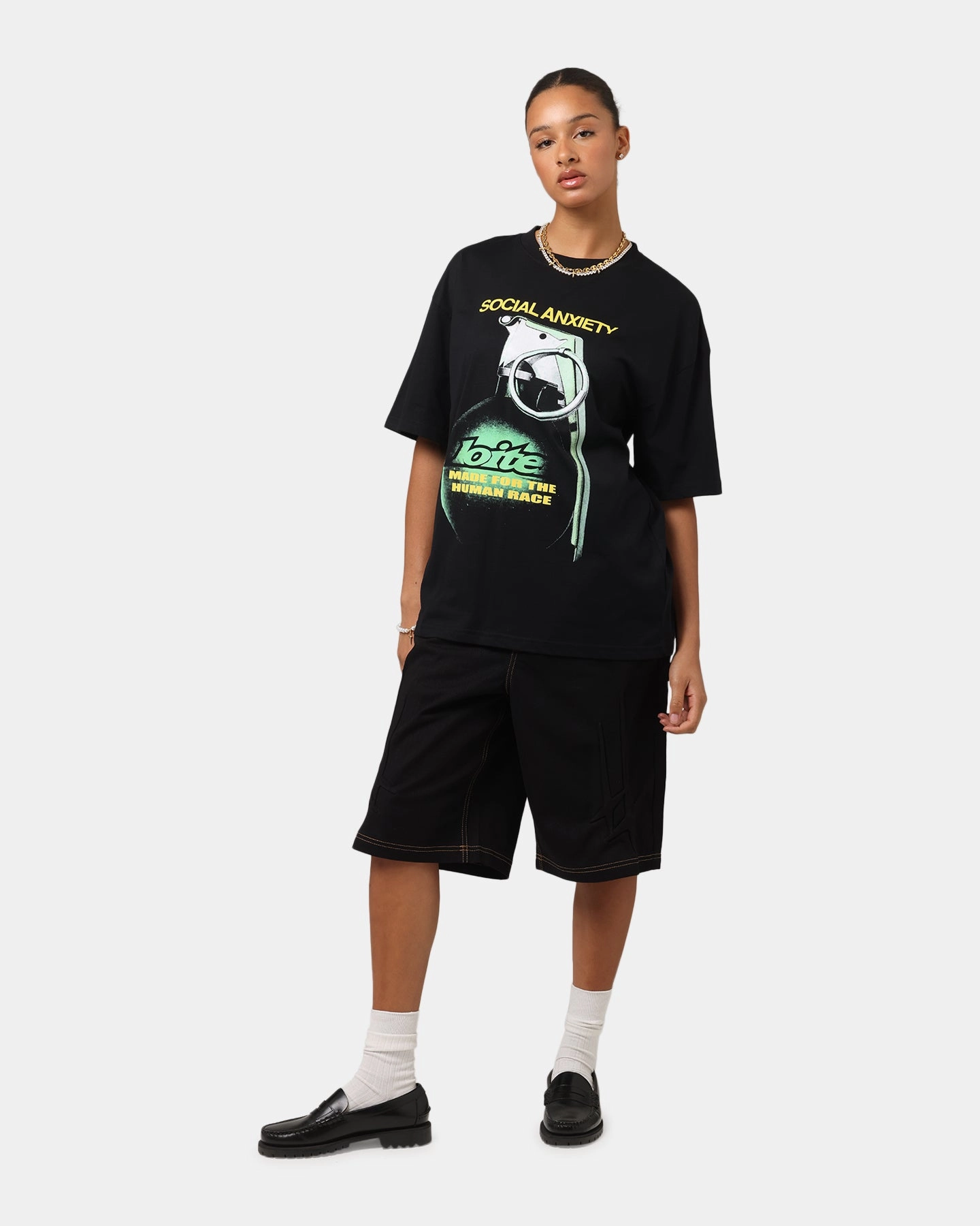 Pocket Reinforcement Loiter Live Laugh Love Drop T-Shirt Black