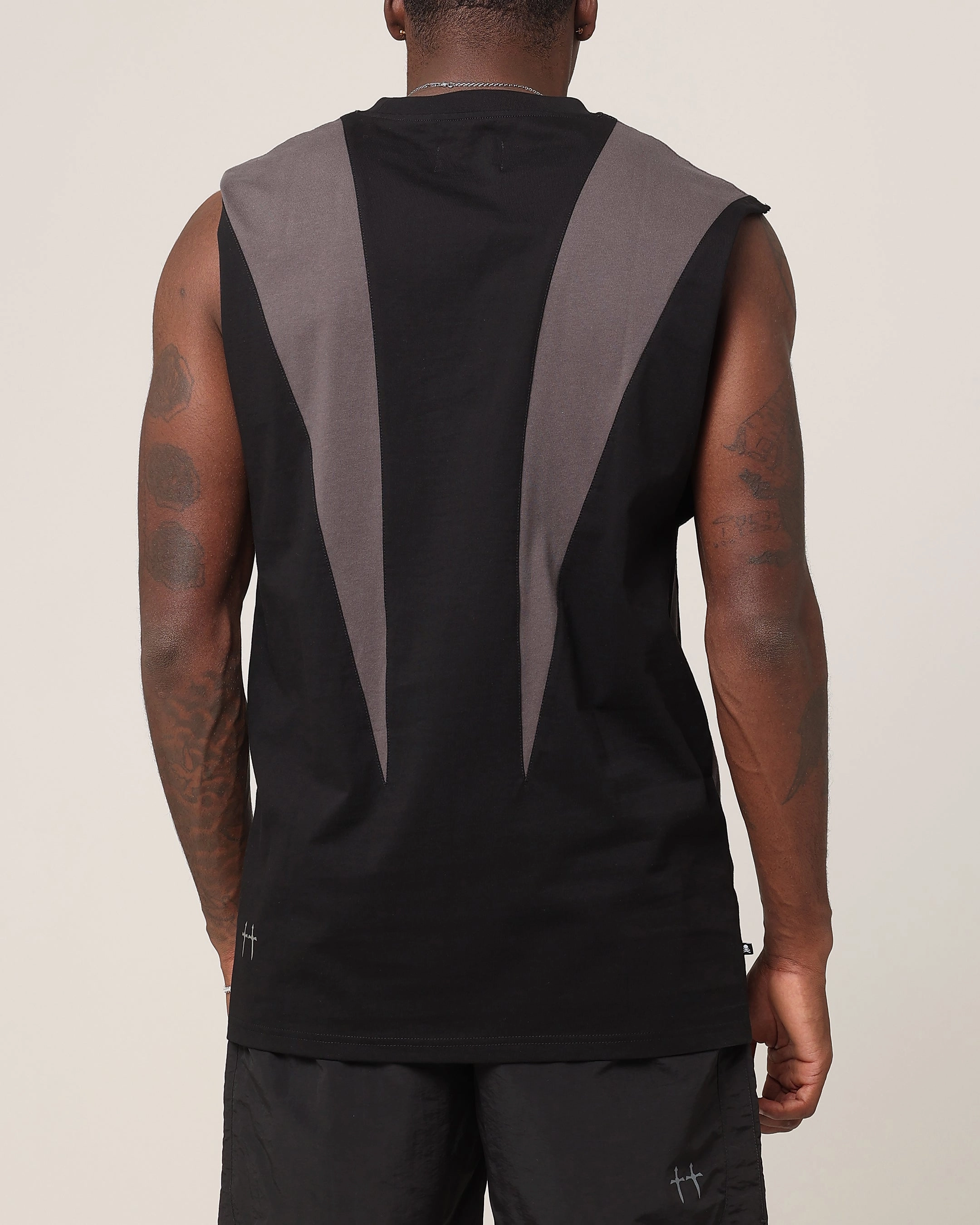 Saint Morta Rage Oversized Muscle T-Shirt Black/Grey Easy Wear Look