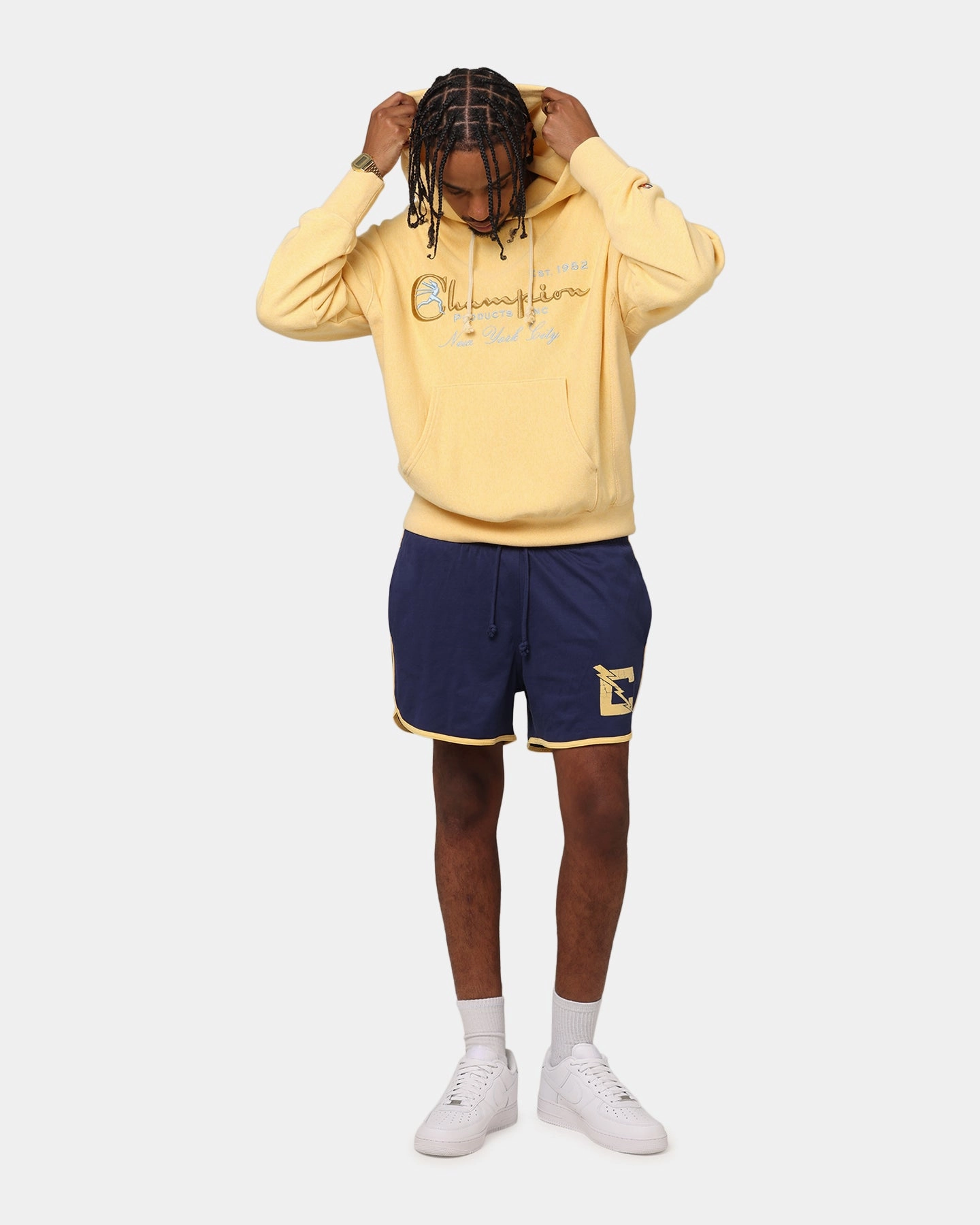 dungarees Water Resistant Finish Champion 50's Pool Boy Shorts Athletic Navy
