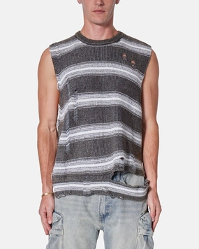 MNML Destroyed Pullover Shirt Black/White Cozy Essentials