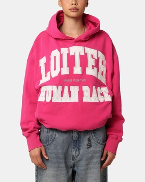 Loiter College Dropout Hoodie Pink shearling Congratulate