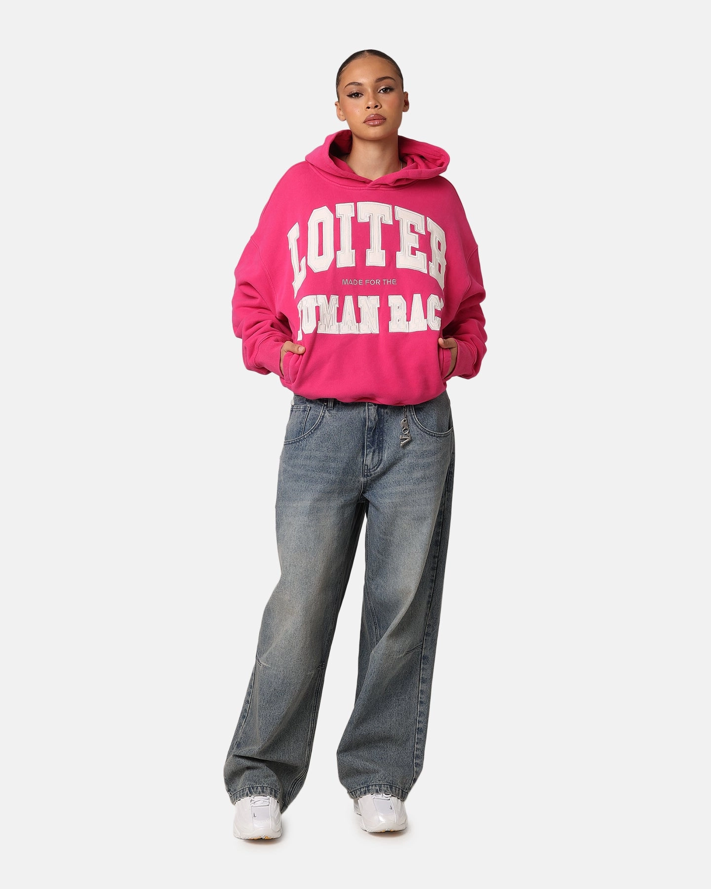 Loiter College Dropout Hoodie Pink complementary item Layer Comfort