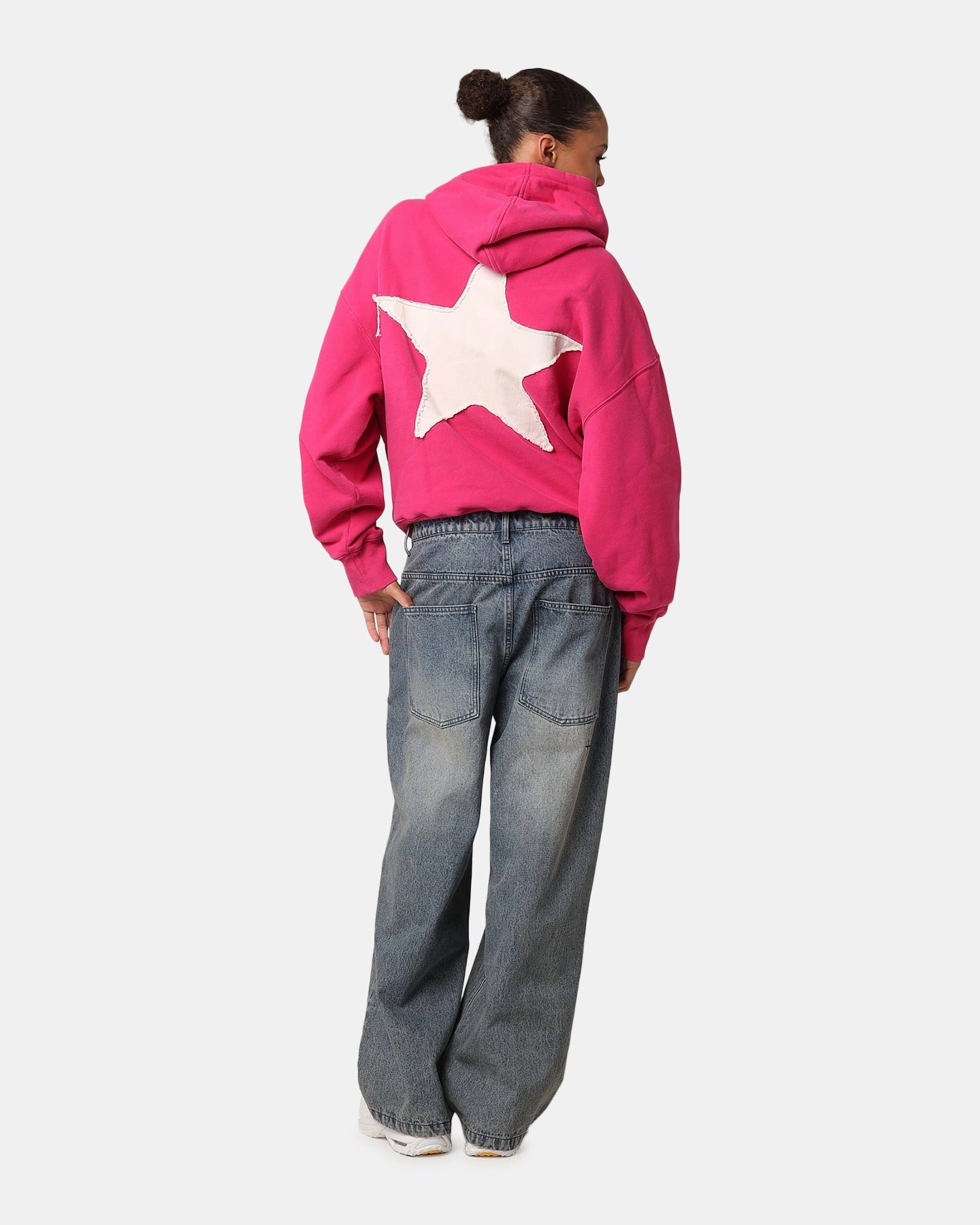 Loiter College Dropout Hoodie Pink Multi Pocket Flexible Design