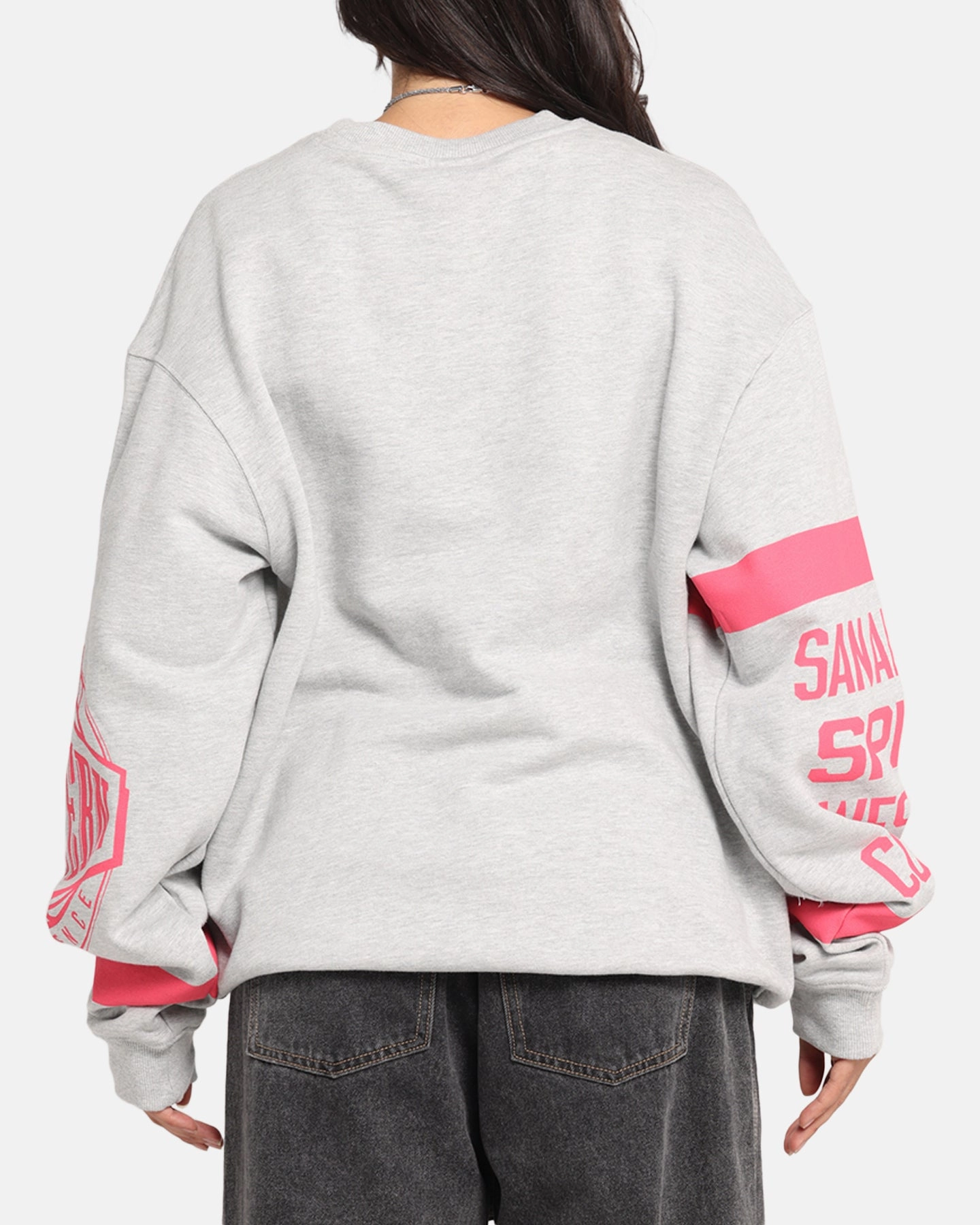 Mitchell & Ness San Antonio Spurs Letterform Crewneck Grey Marle Casual Comfy Layer LowProfile Design