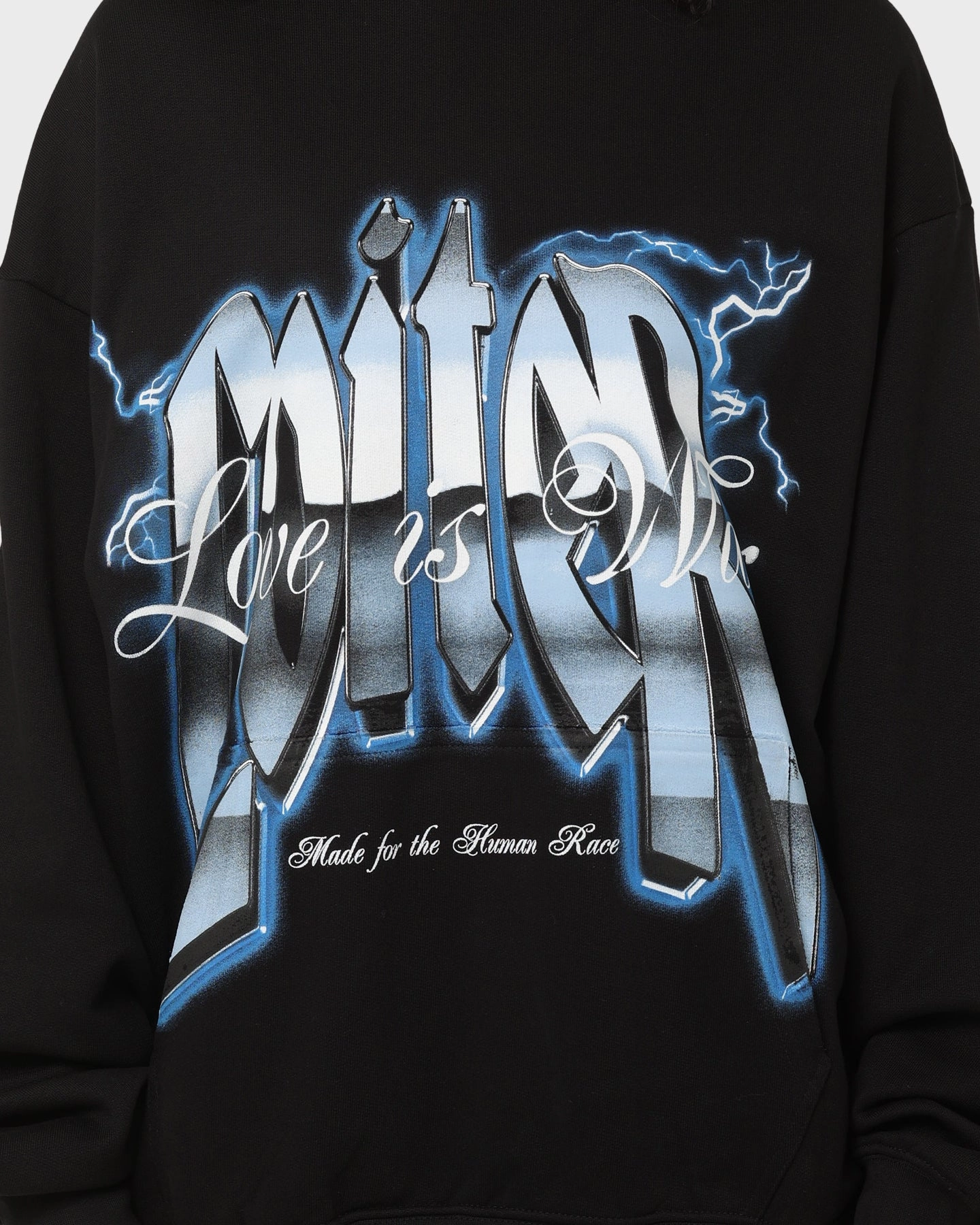 Formal Event short sleeved Loiter Love Is War Hoodie Black