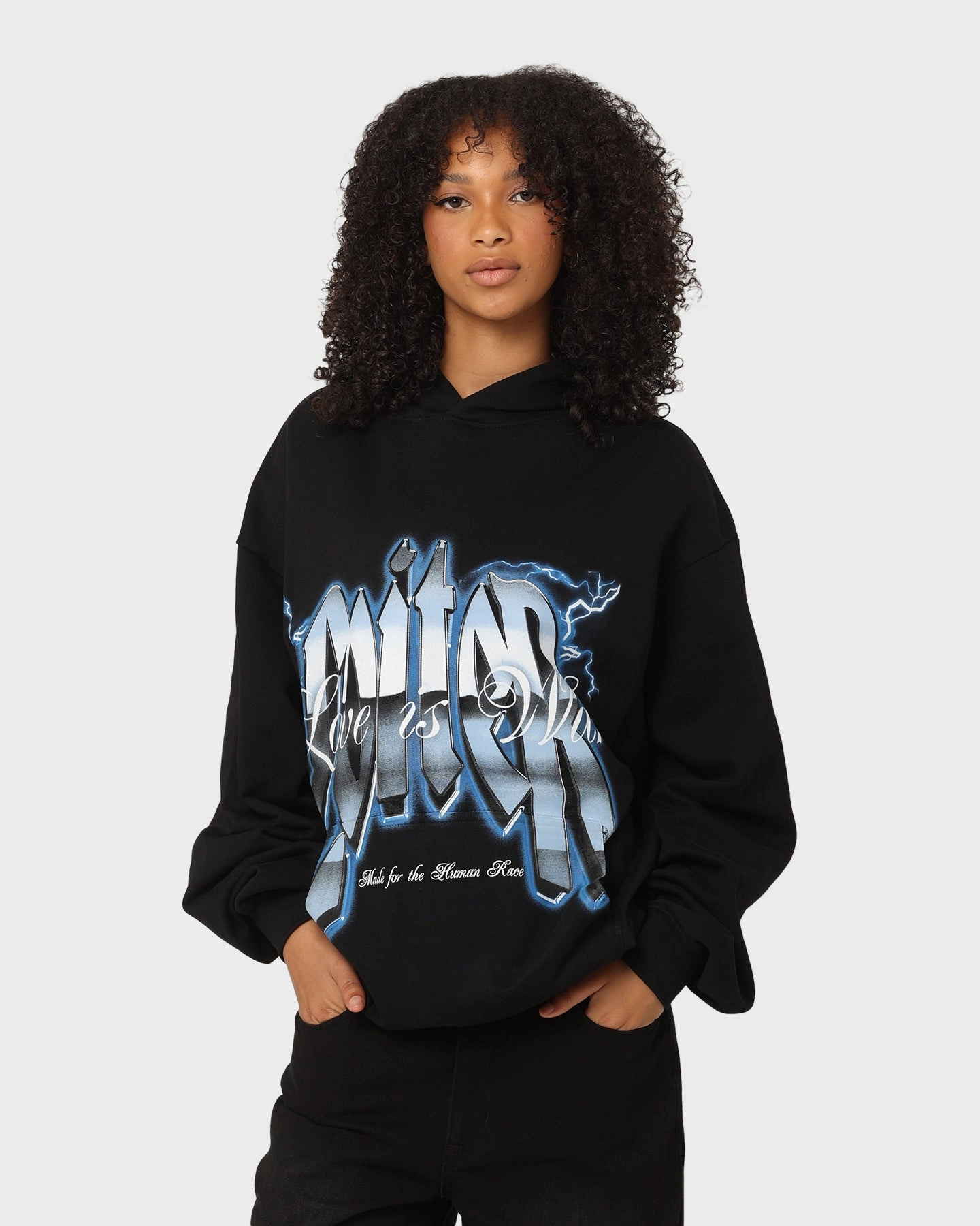 Loiter Love Is War Hoodie Black Work Layer