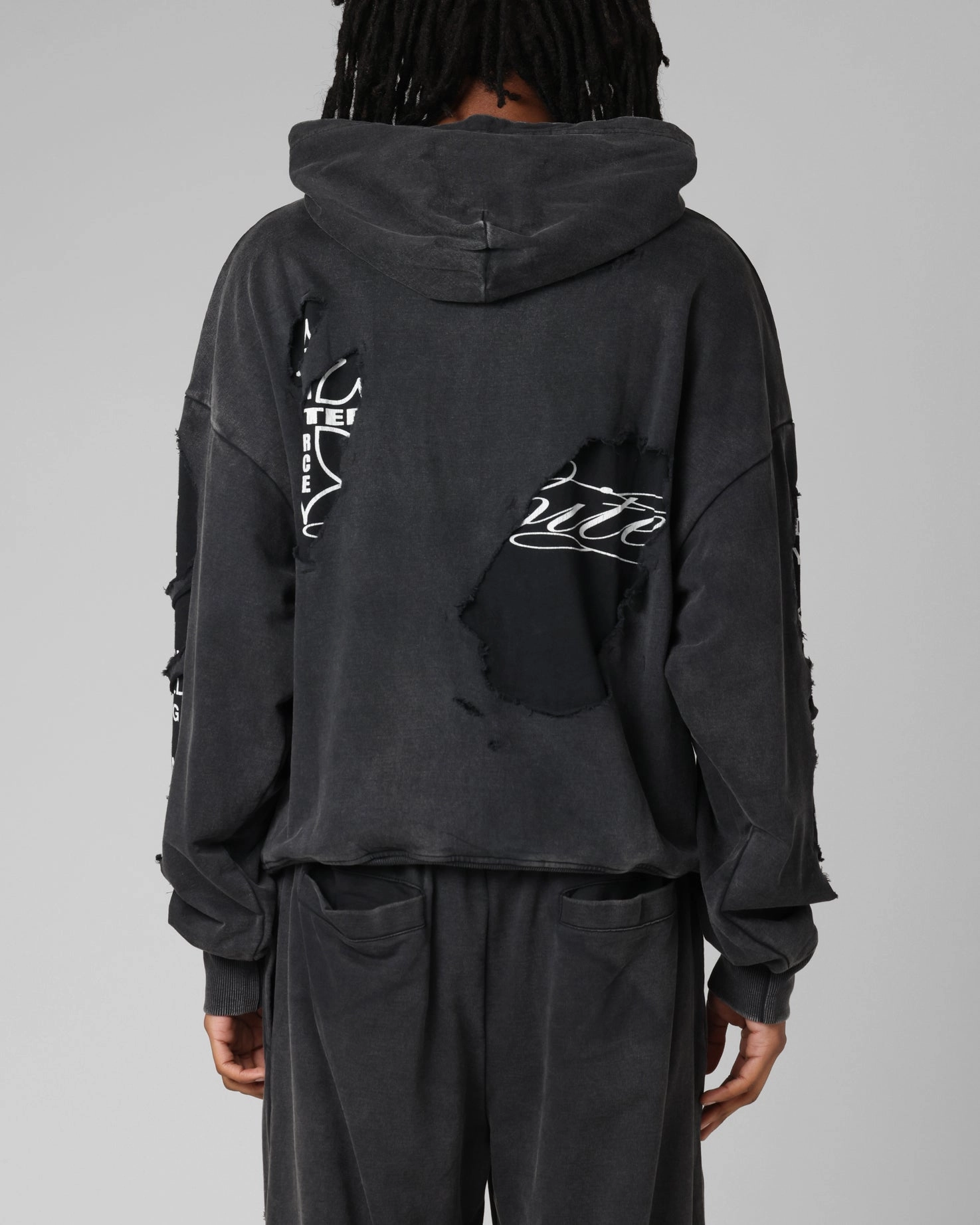 Customizable Fit Indoor Use Loiter Destruction Hoodie Black